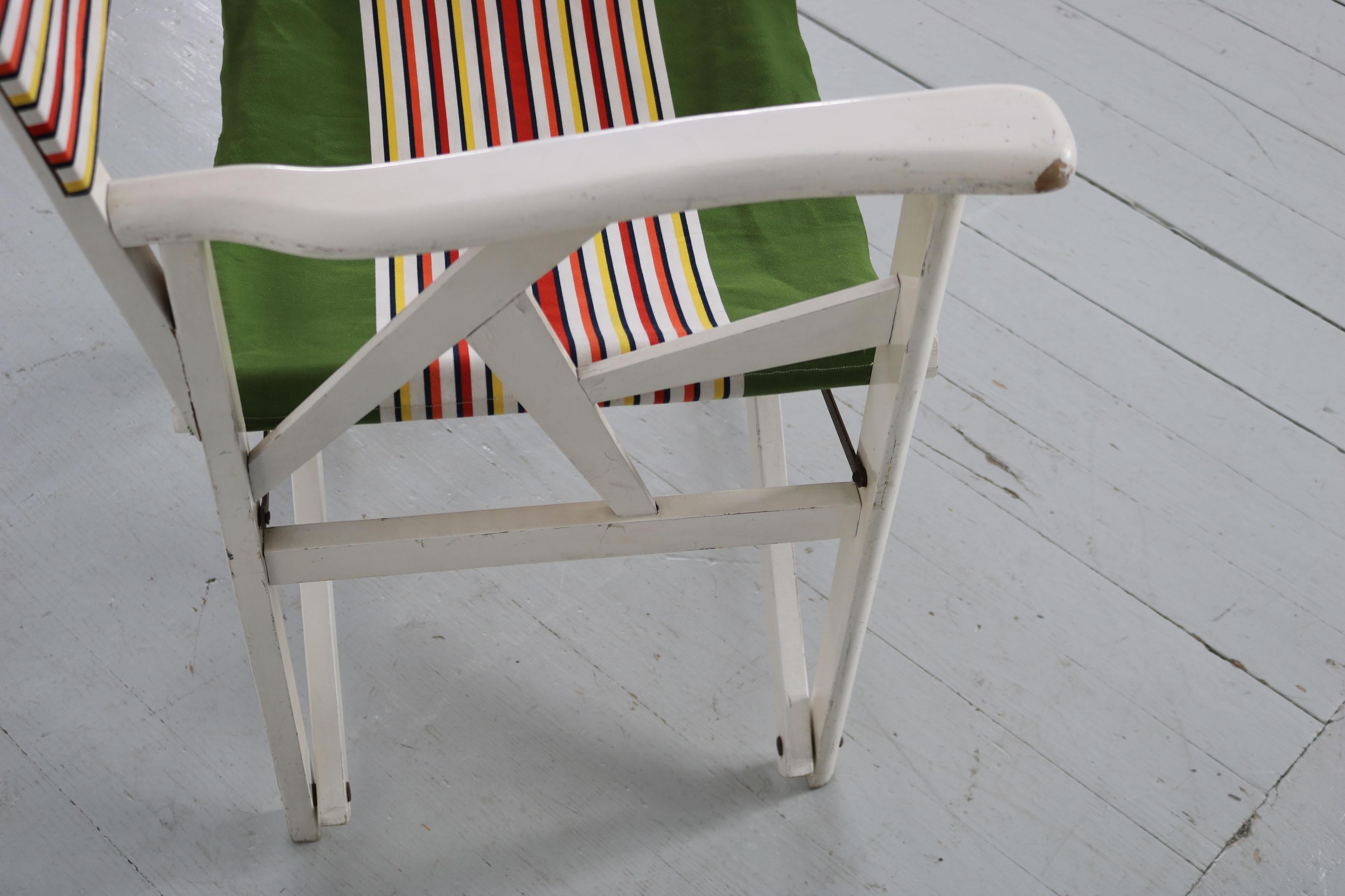 Folding Director's Chair in Beautiful Original Cover, Italy, 1970s For Sale 9