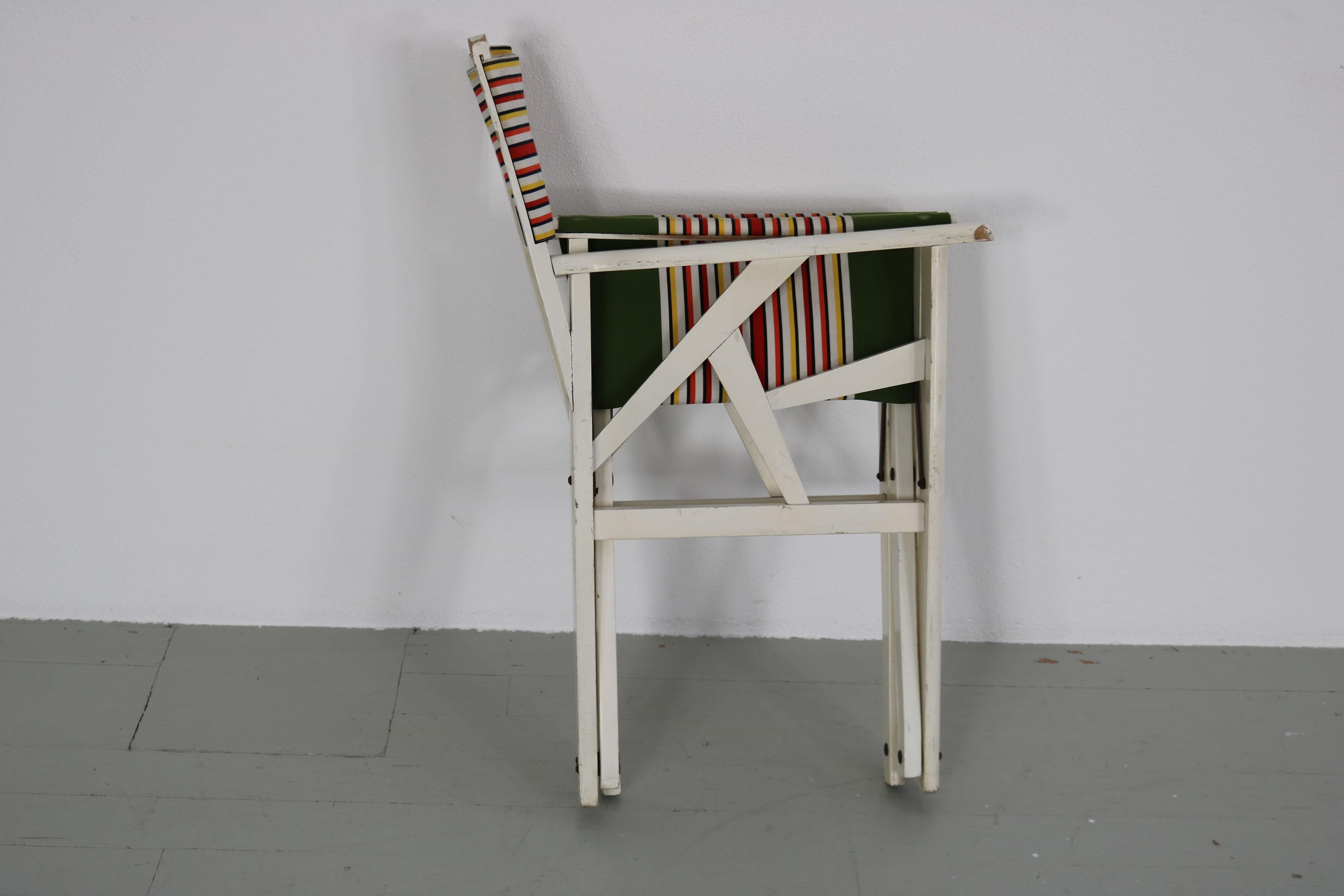 Folding Director's Chair in Beautiful Original Cover, Italy, 1970s For Sale 12