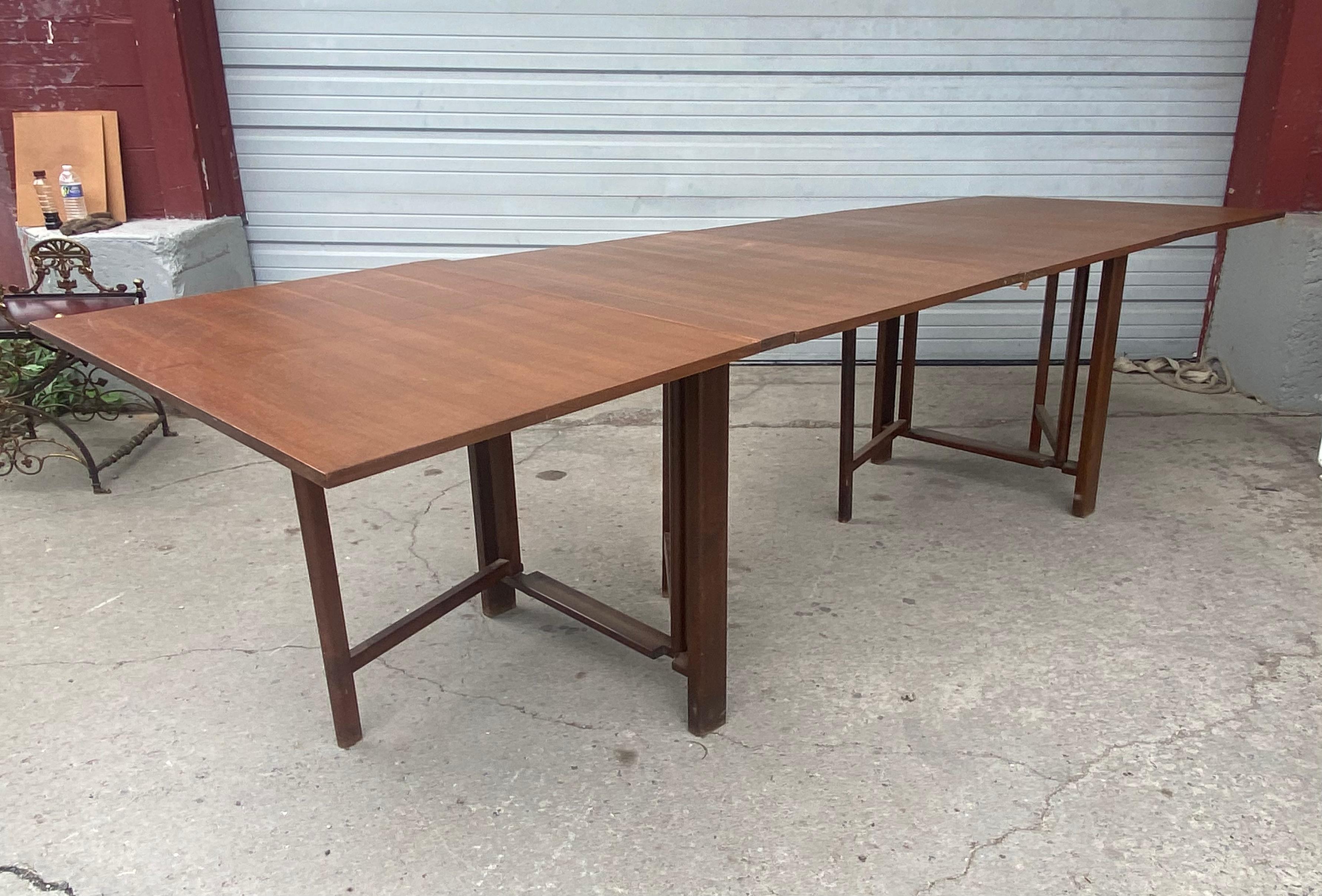 Swedish Folding Expanding Dining Table in the Style of Bruno Mathsson Maria Flap