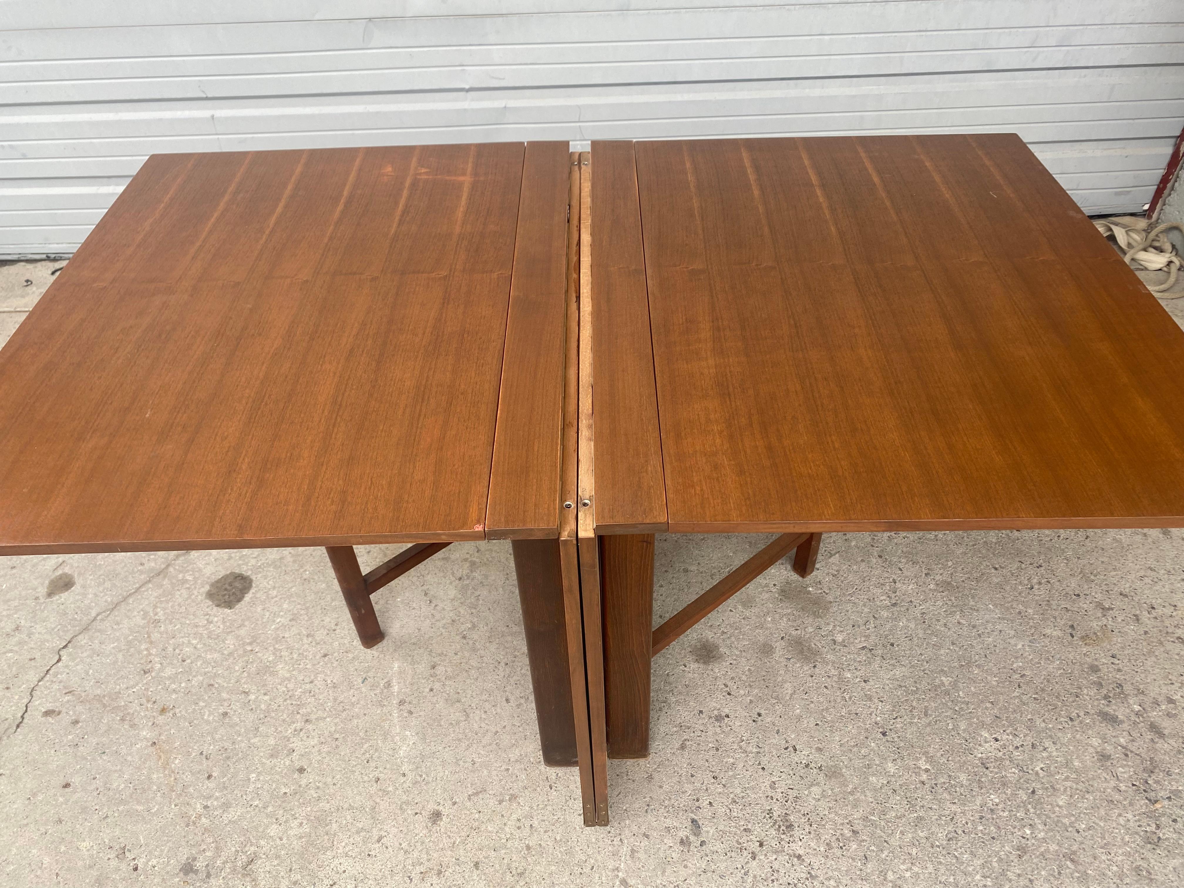 Mid-20th Century Folding Expanding Dining Table in the Style of Bruno Mathsson Maria Flap