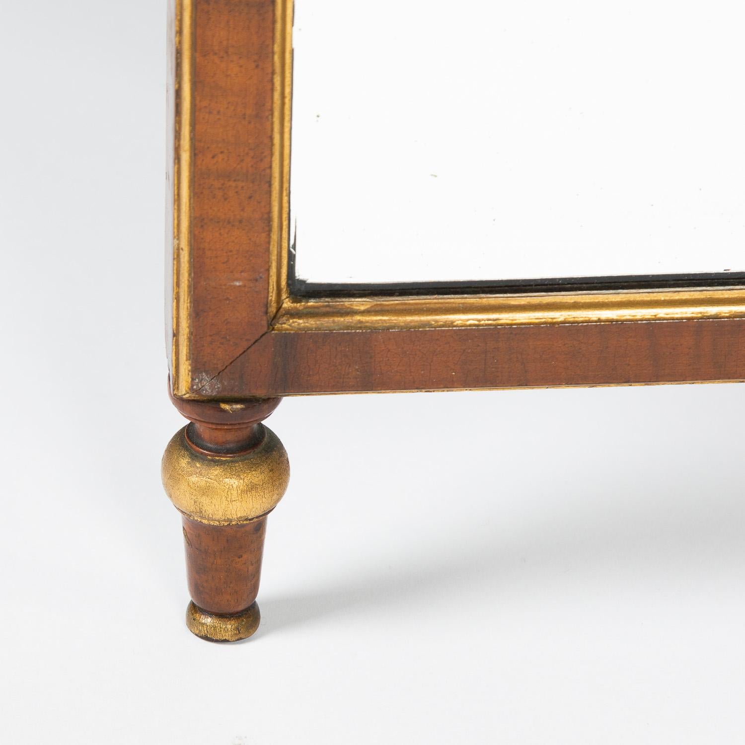 20th Century Folding French Dressing Table Mirror with Gilt Decoration