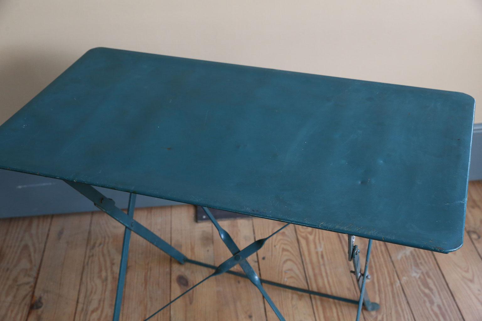 Iron Folding French Rectangular Side Table from a Bistrot