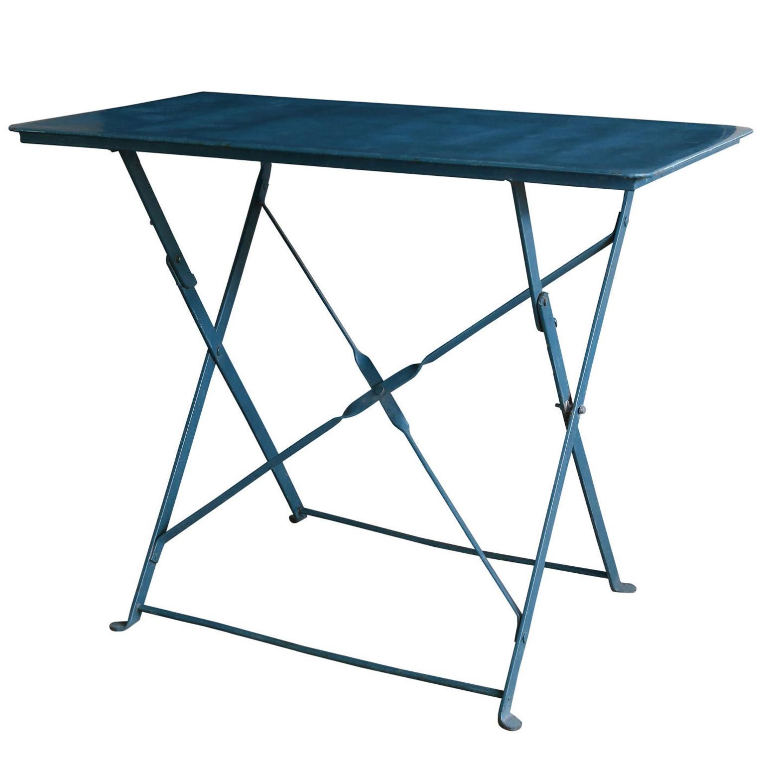Folding French Rectangular Side Table from a Bistrot