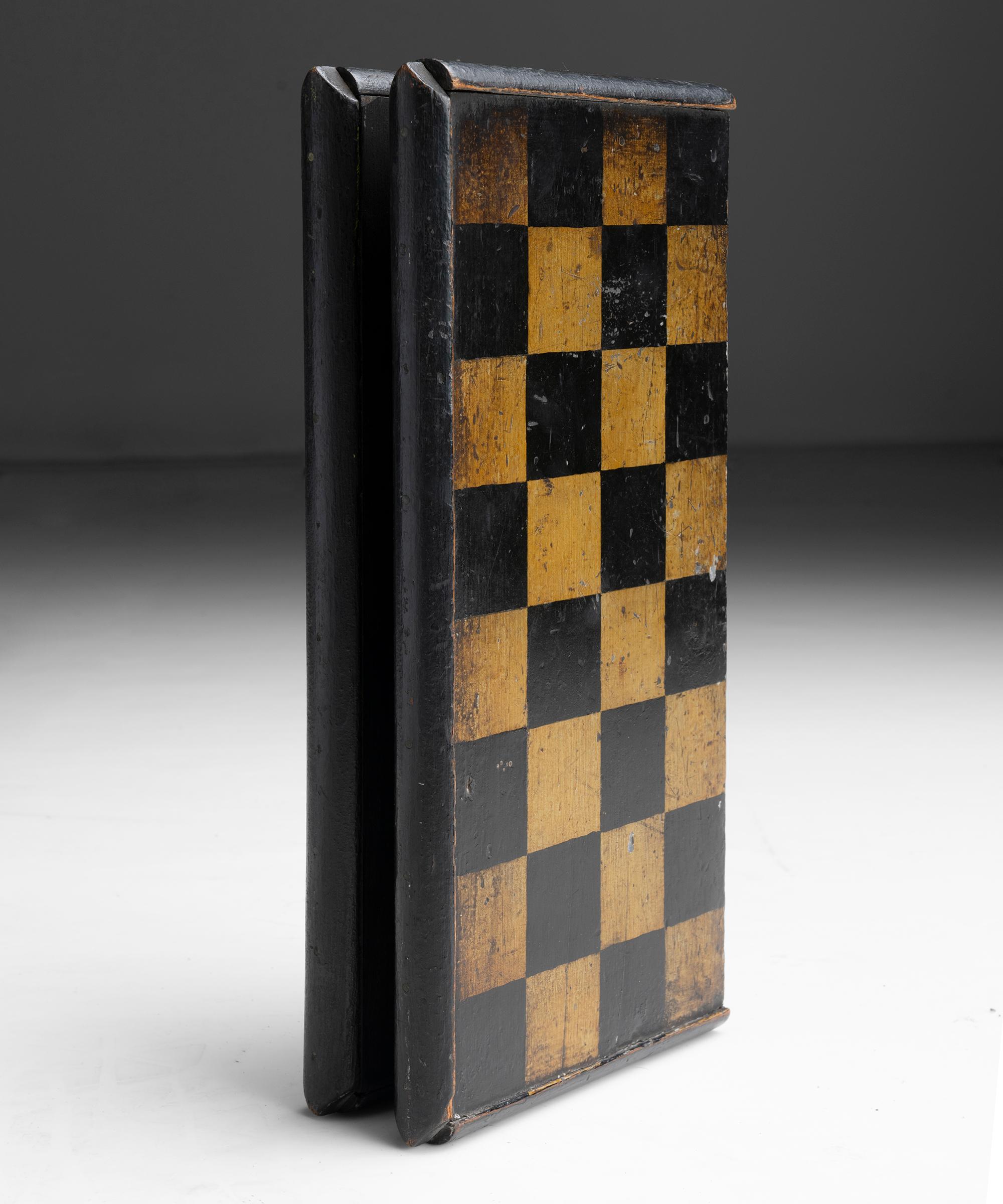 Faltbares Spielbrett, Amerika um 1890 (Holz) im Angebot