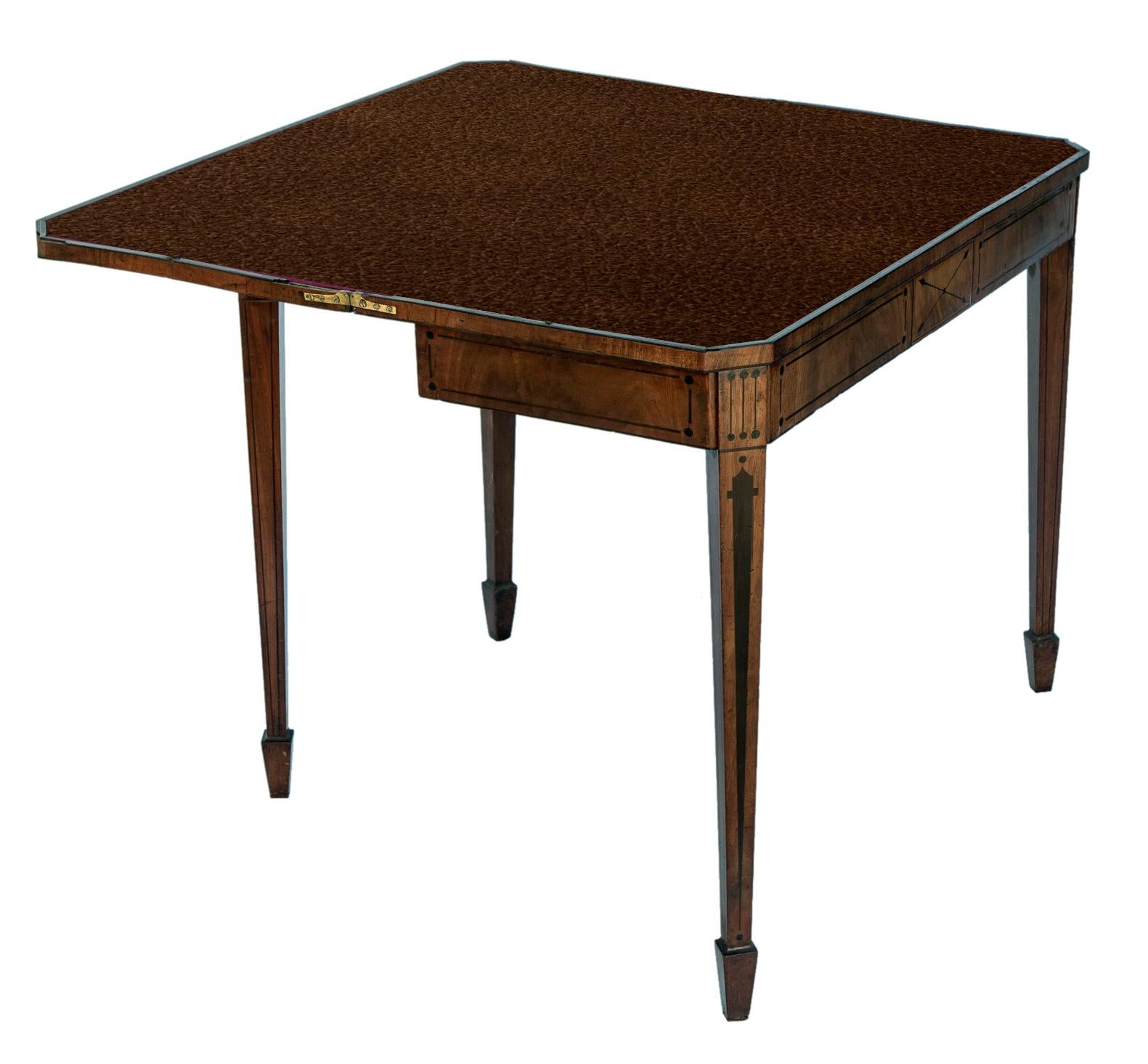 Leather Folding Game Table  For Sale
