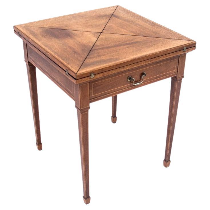 Folding Game Table, Western Europe, circa 1910, Antique For Sale