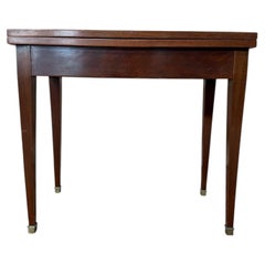 Folding Games Table – Louis XVI-Directoire Style – Solid Mahogany and Brass
