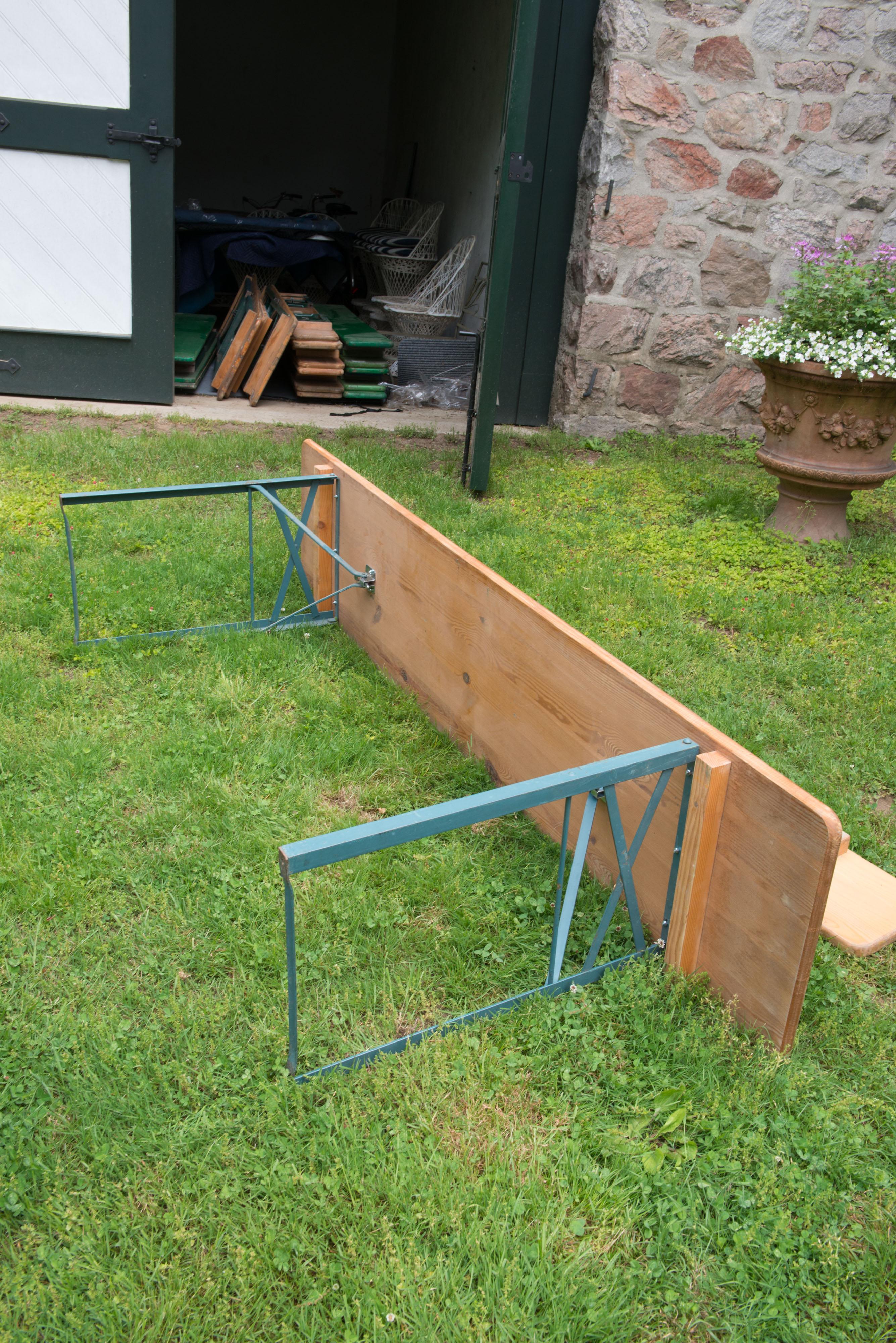 Folding German Picnic Table with Benches For Sale 2