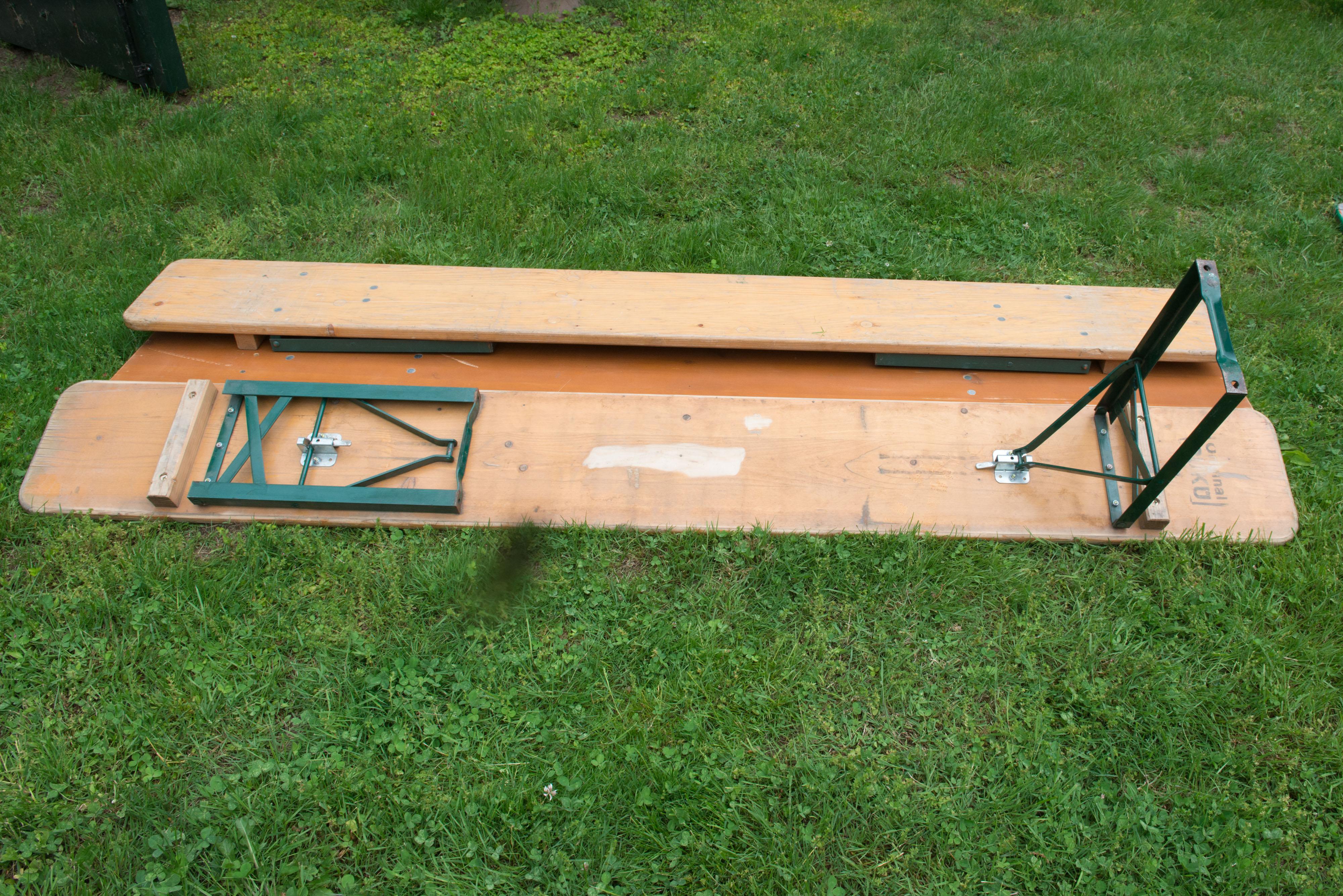Folding German Picnic Table with Benches For Sale 4