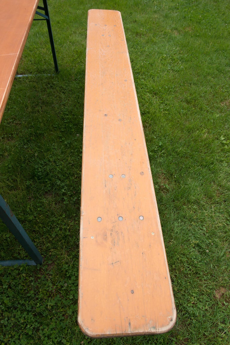 Metal Folding German Picnic Table with Benches For Sale