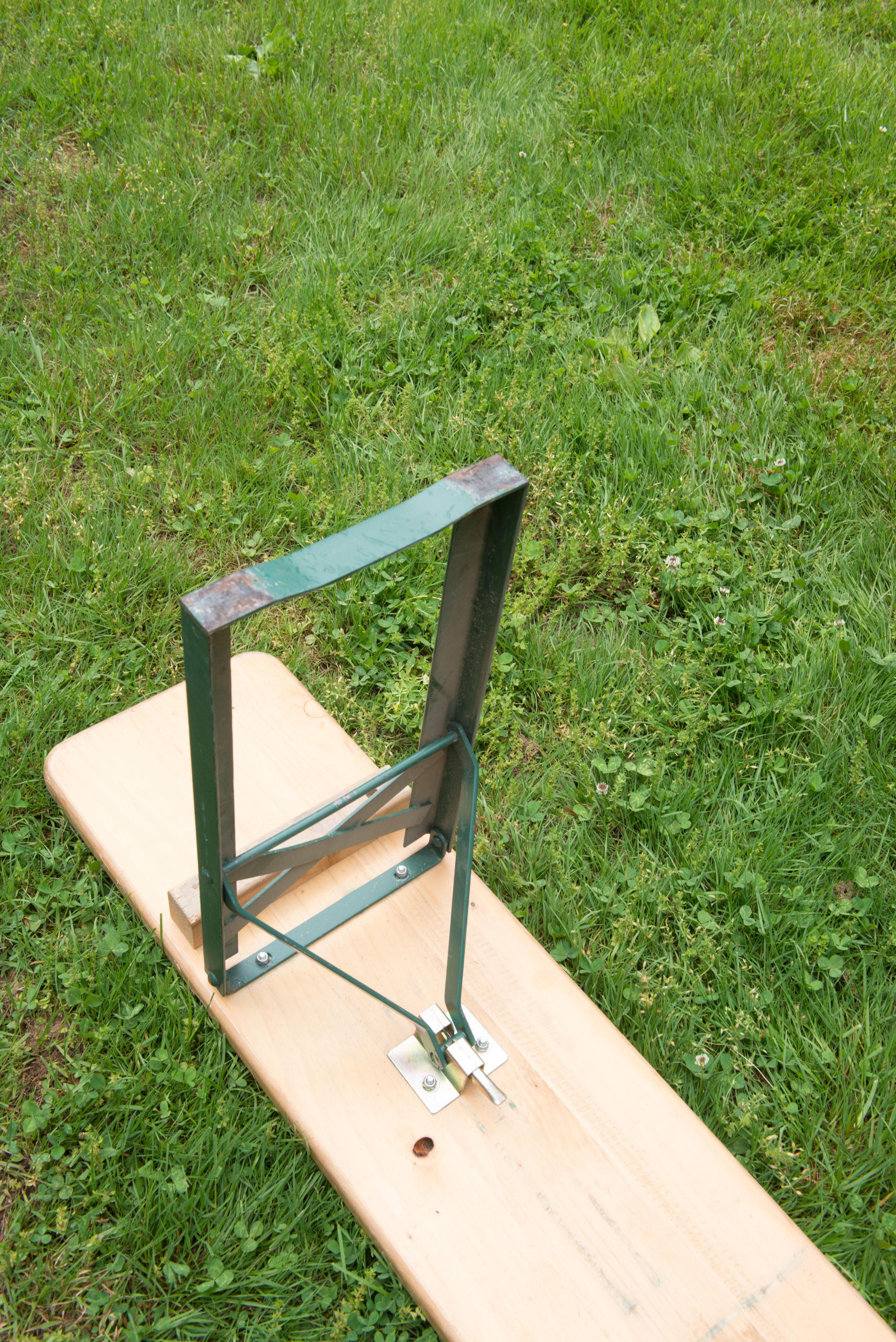 Metal Folding German Picnic Table with Benches For Sale