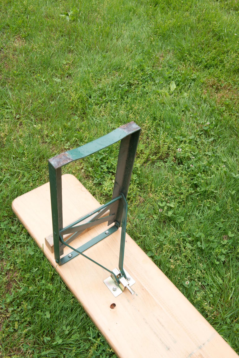 Folding German Picnic Table with Benches For Sale 3