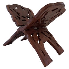 Folding Hand Carved Moroccan Wood Book Holder Display