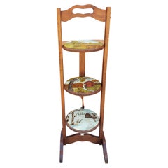 Folding Hand Painted Wood Muffin Stand