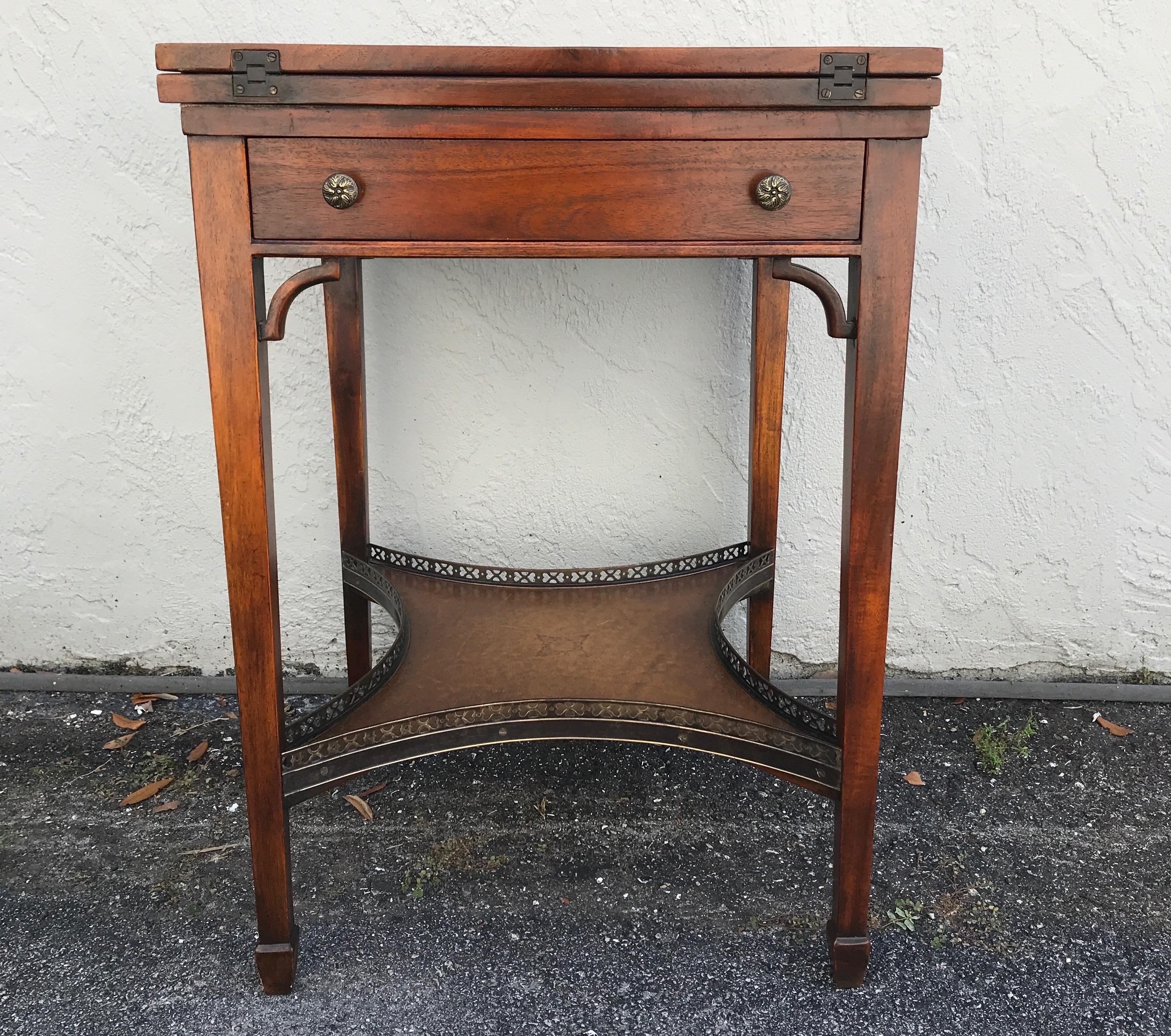 Vintage handkerchief folding game table.