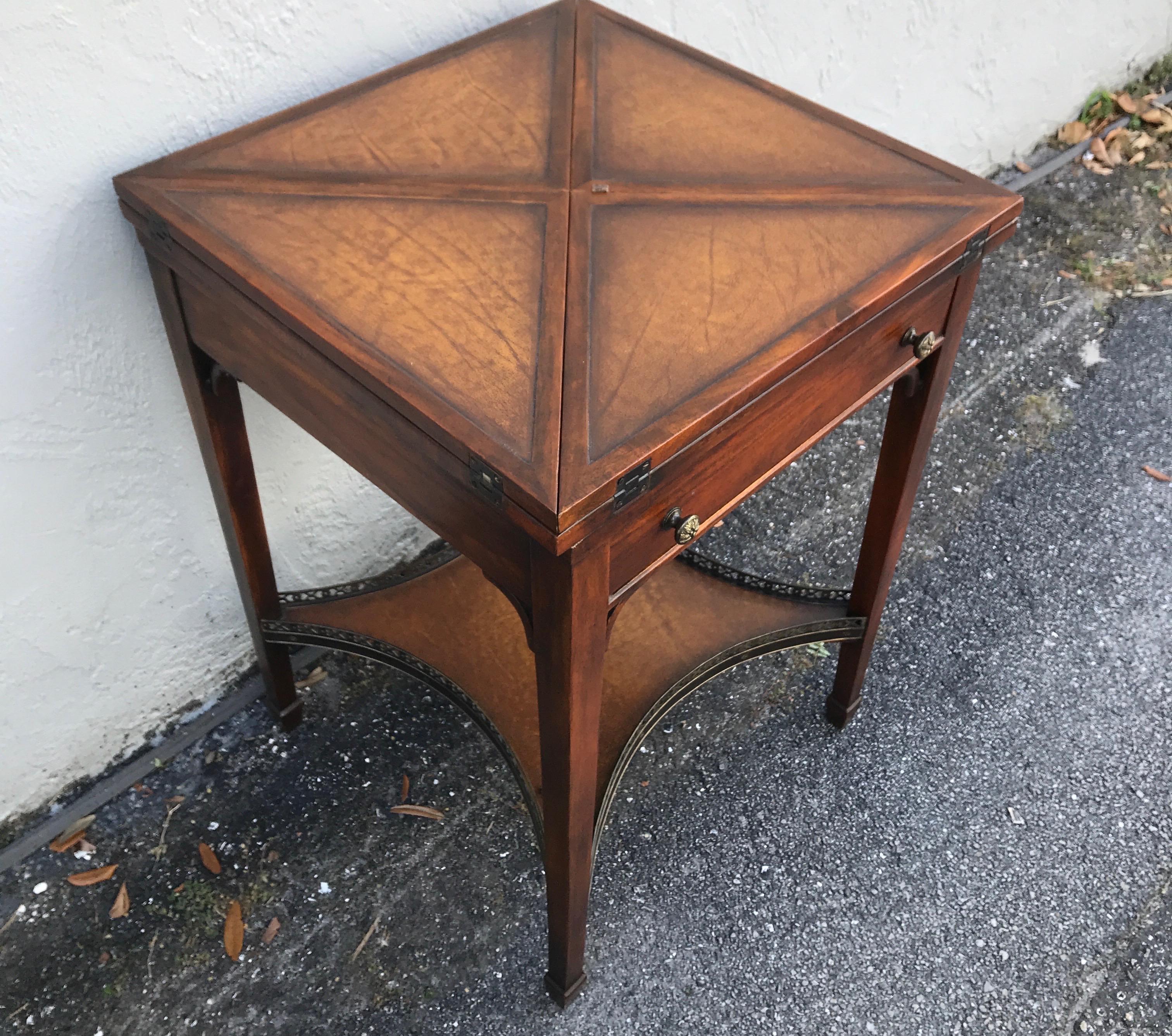 antique folding game table