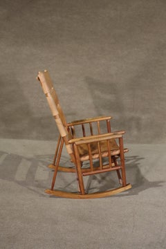 Folding Leather Strap Rocking Chair