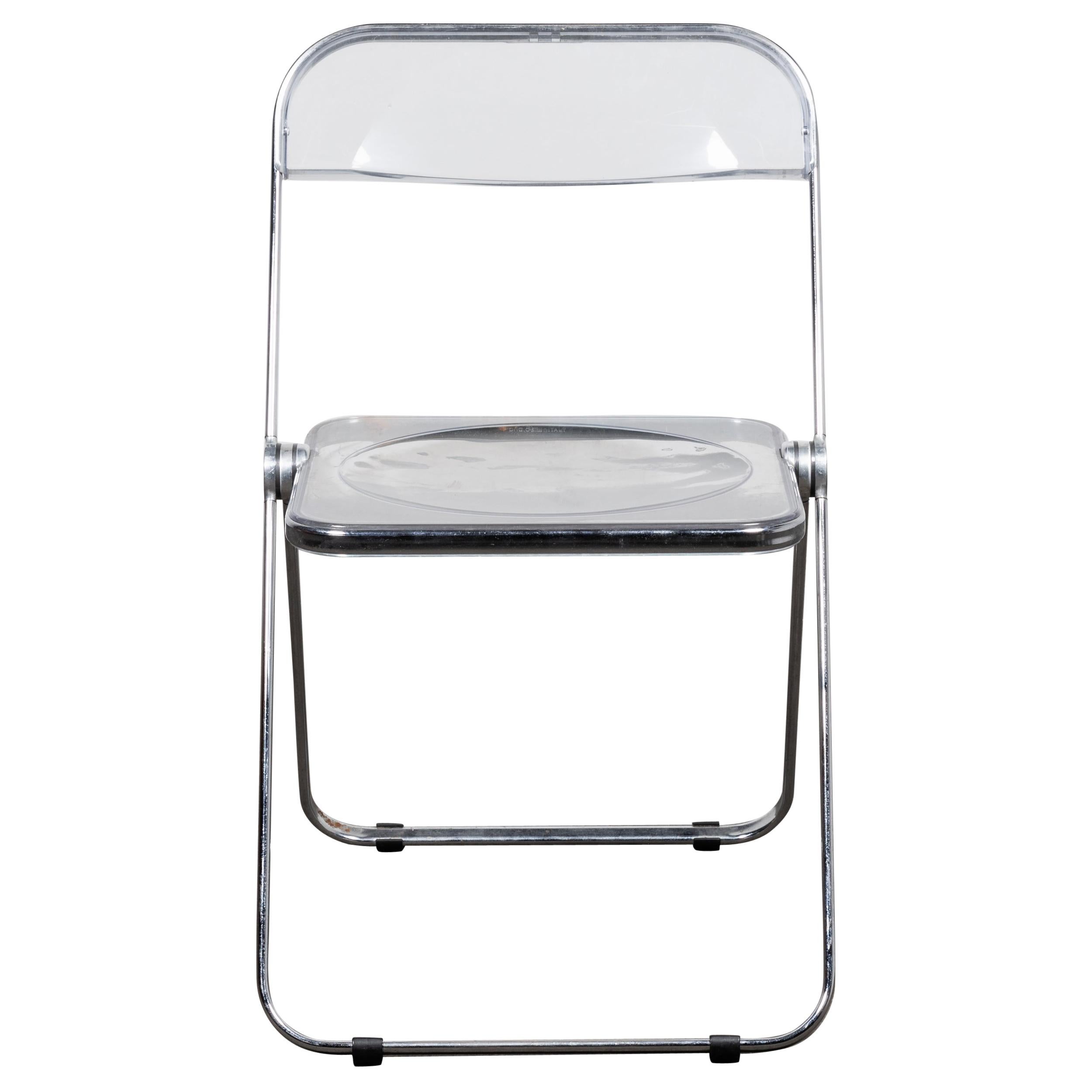 Folding Lucite "Plia" Chair by Piretti for Castelli, Italy For Sale