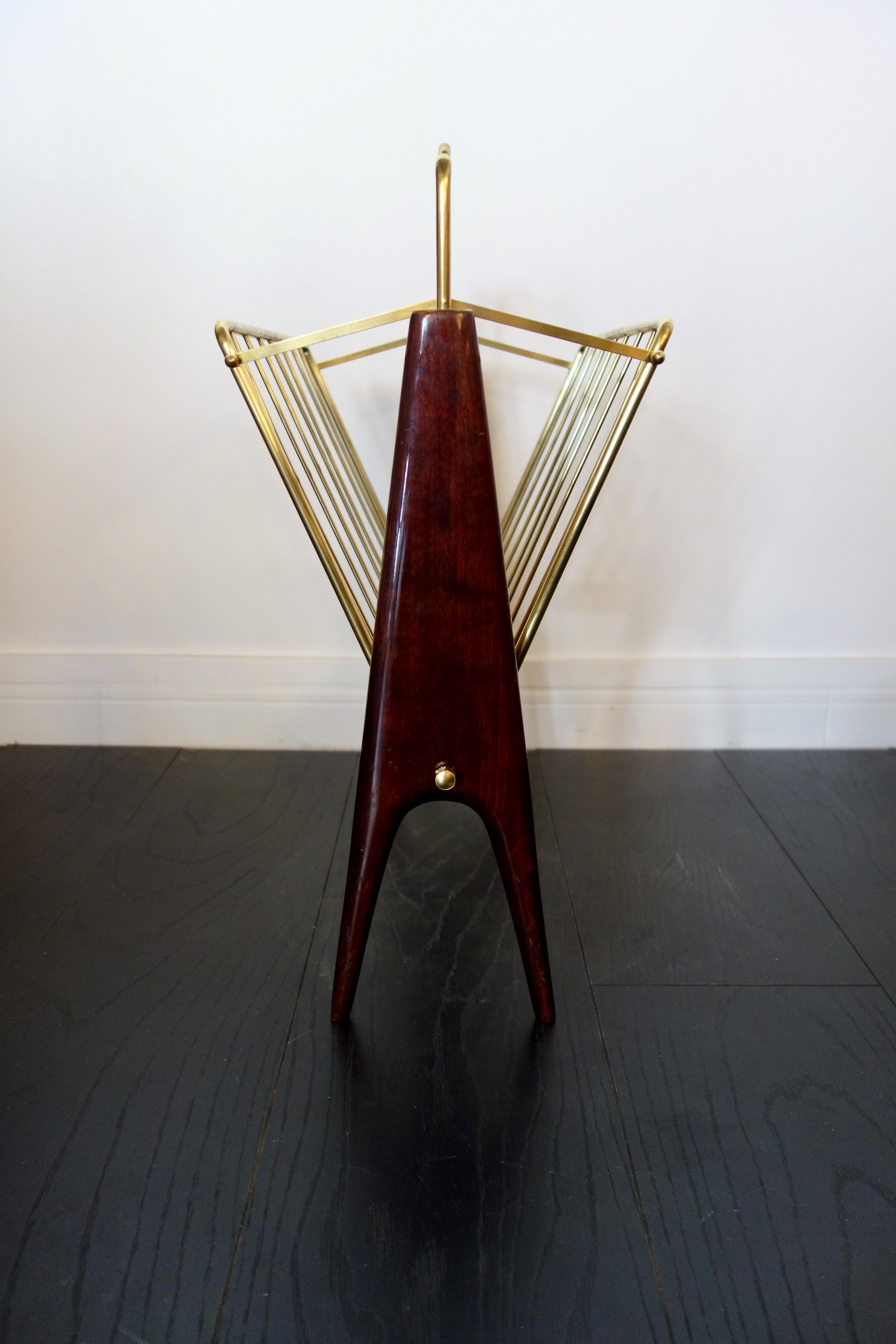 Mid-Century Modern Folding Magazine Rack by Cesare Lacca, Italy, 1950s For Sale