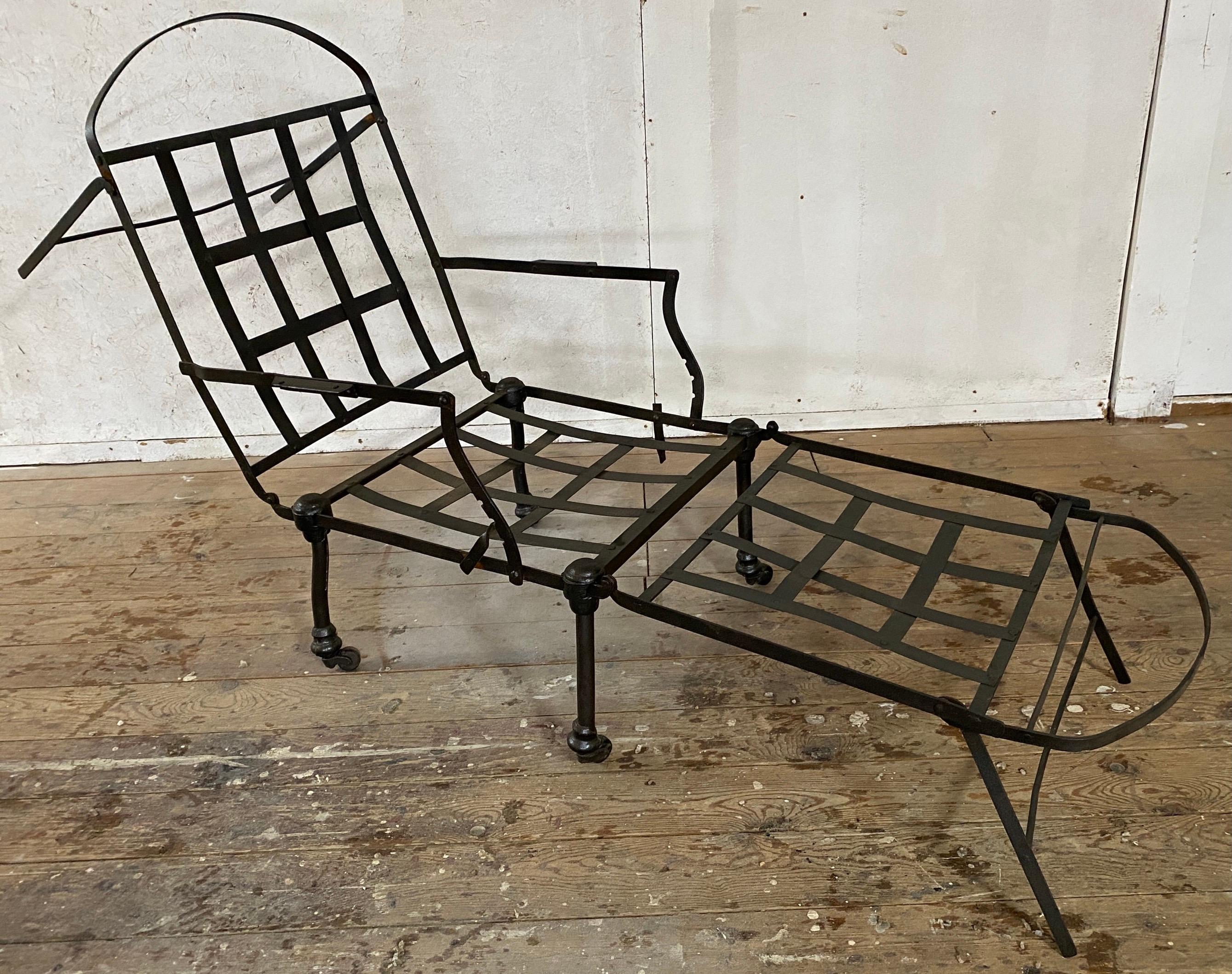 Chaise longue de jardín plegable de metal Europeo en venta