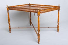 Classical Italian Folding Metal Side Table with Tray, Circa 1990