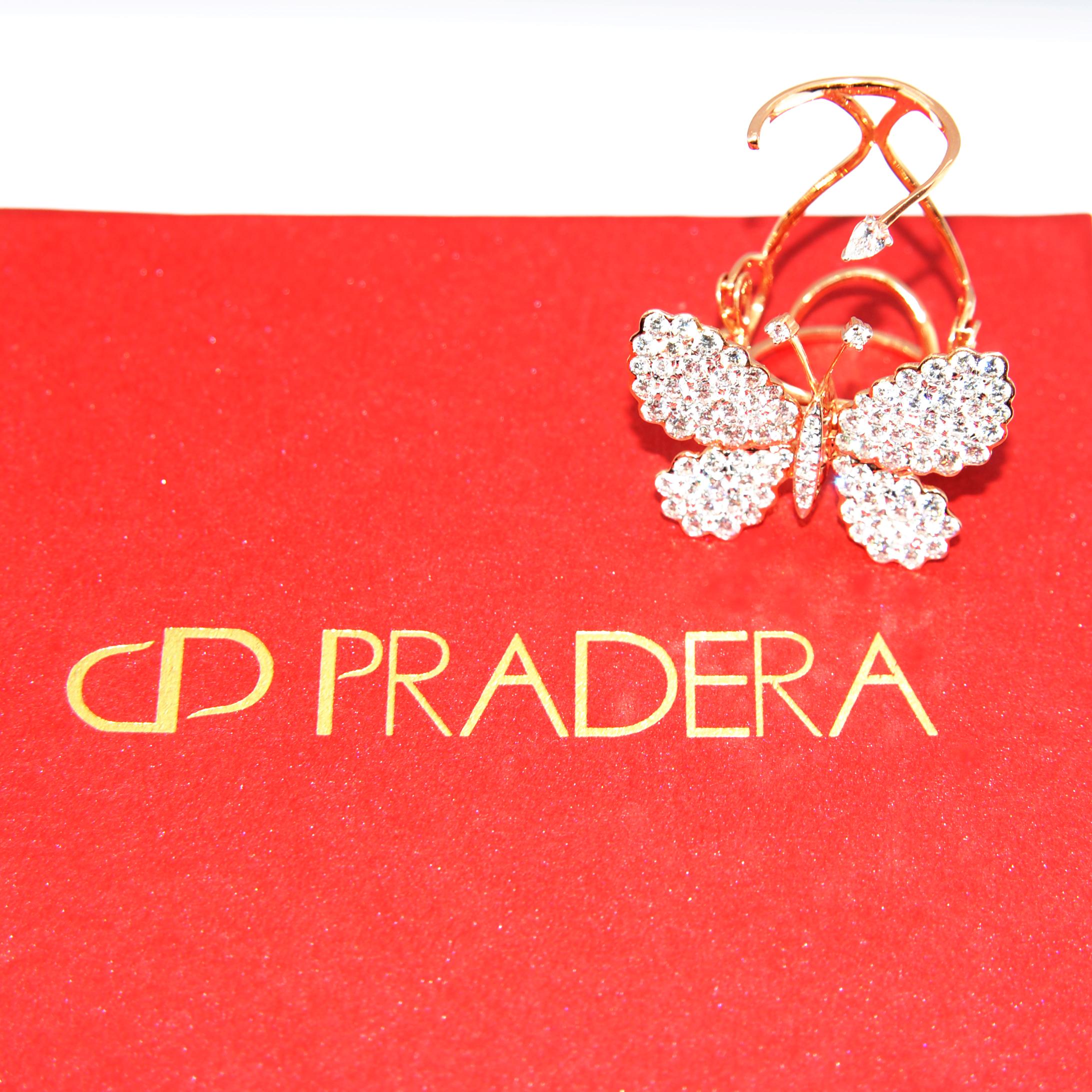 Bague papillon mobile pliante en or 18 carats, argent, diamants, rubis et saphirs Neuf - En vente à Bilbao, ES