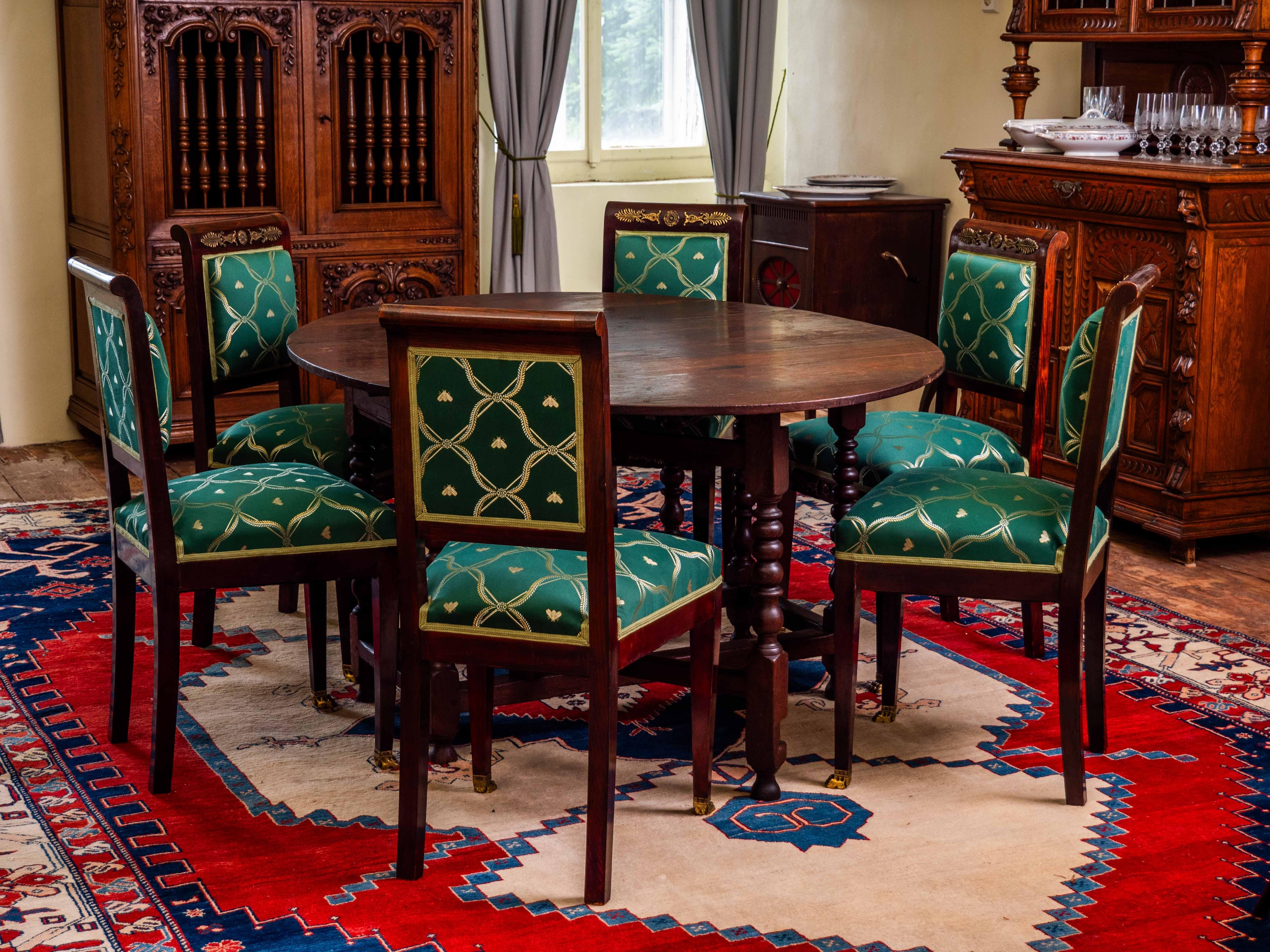 Wood Folding oak Gate Leg Table with drawer For Sale