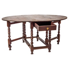 Folding oak Gate Leg Table with drawer