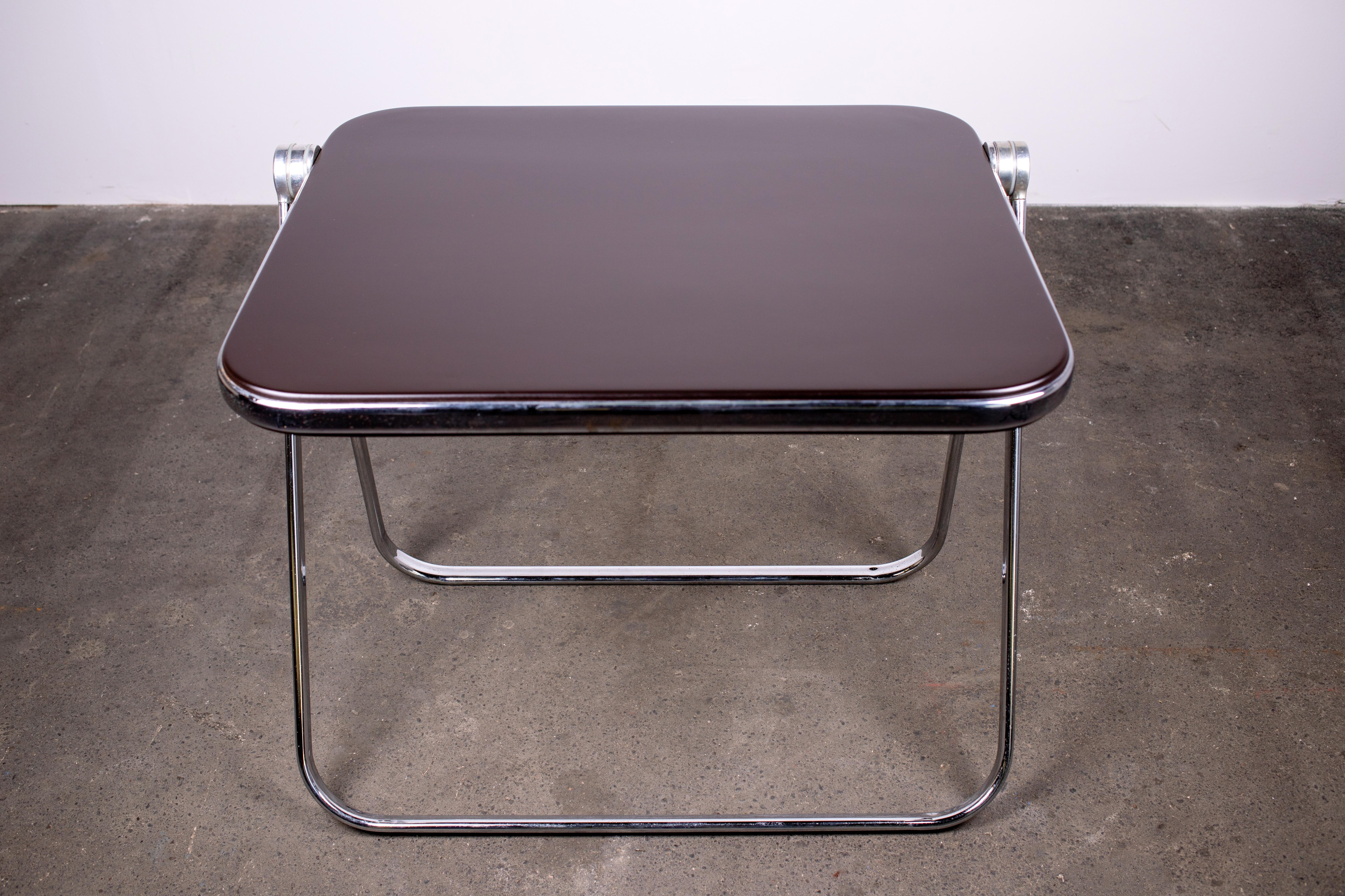 Bureau pliant Platone en brun de Giancarlo Piretti pour Castelli, 1969, Italie 7