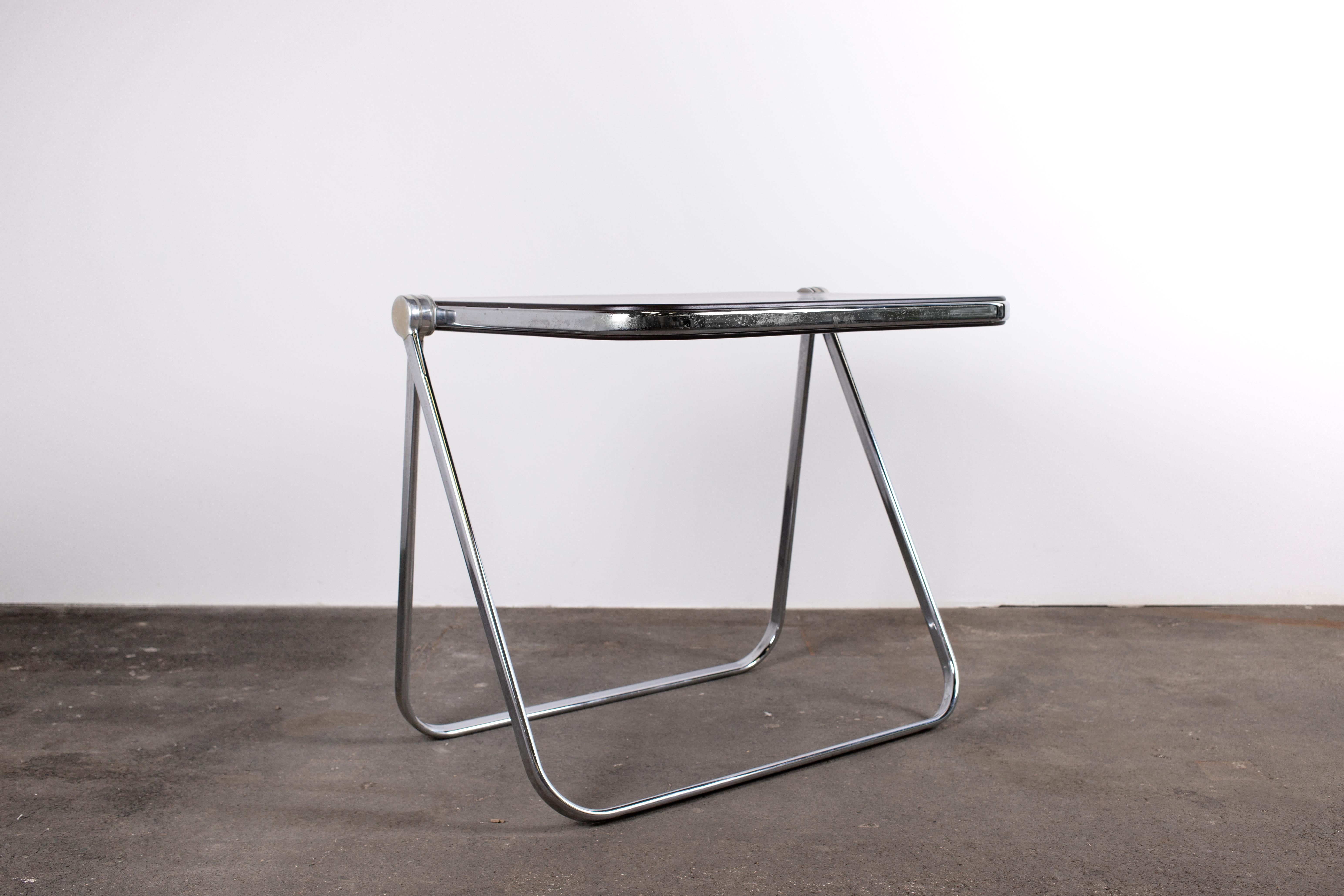 Mid-Century Modern Bureau pliant Platone en brun de Giancarlo Piretti pour Castelli, 1969, Italie