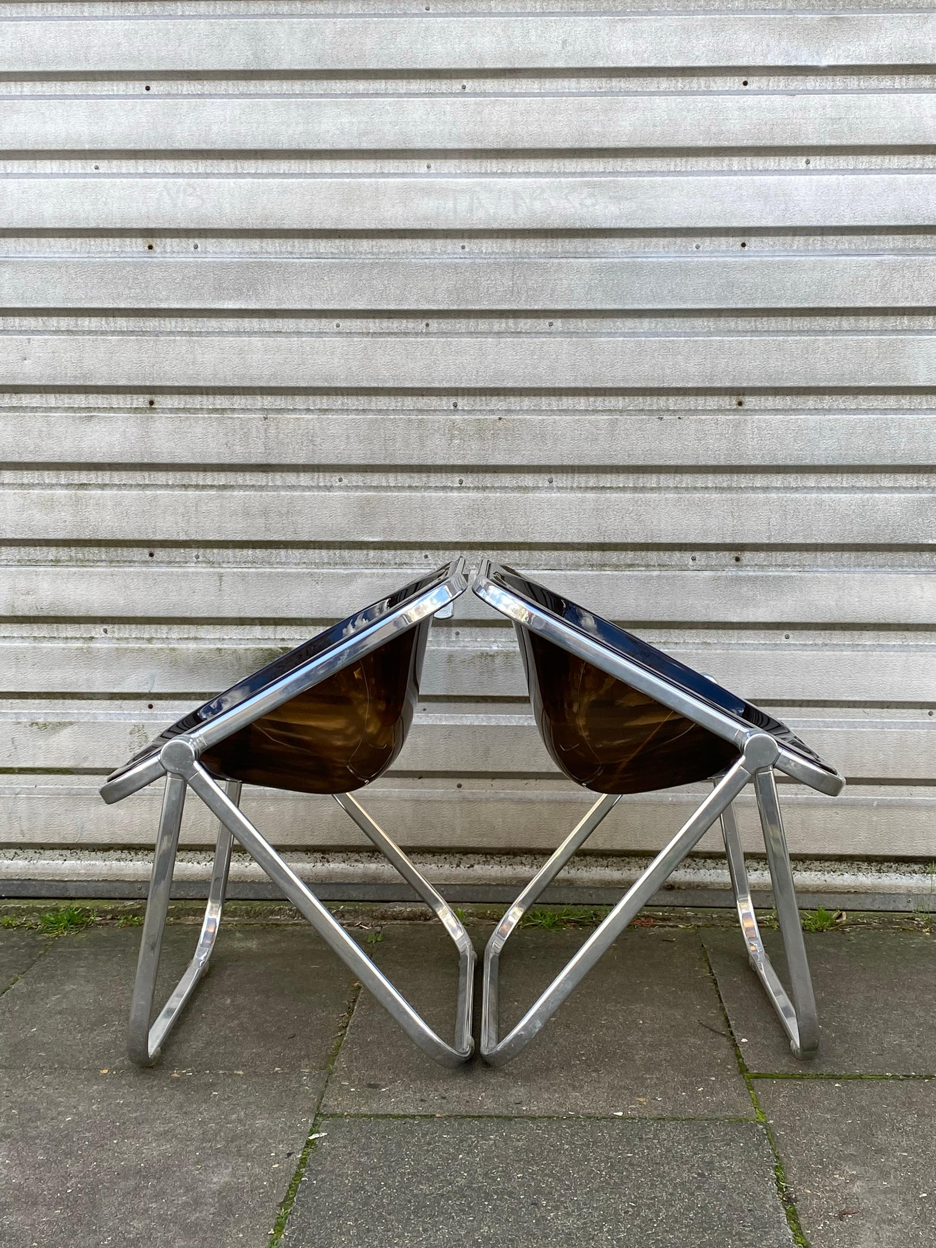 Klappbarer Plona-Stuhl von Giancarlo Piretti für Castelli (Edelstahl) im Angebot
