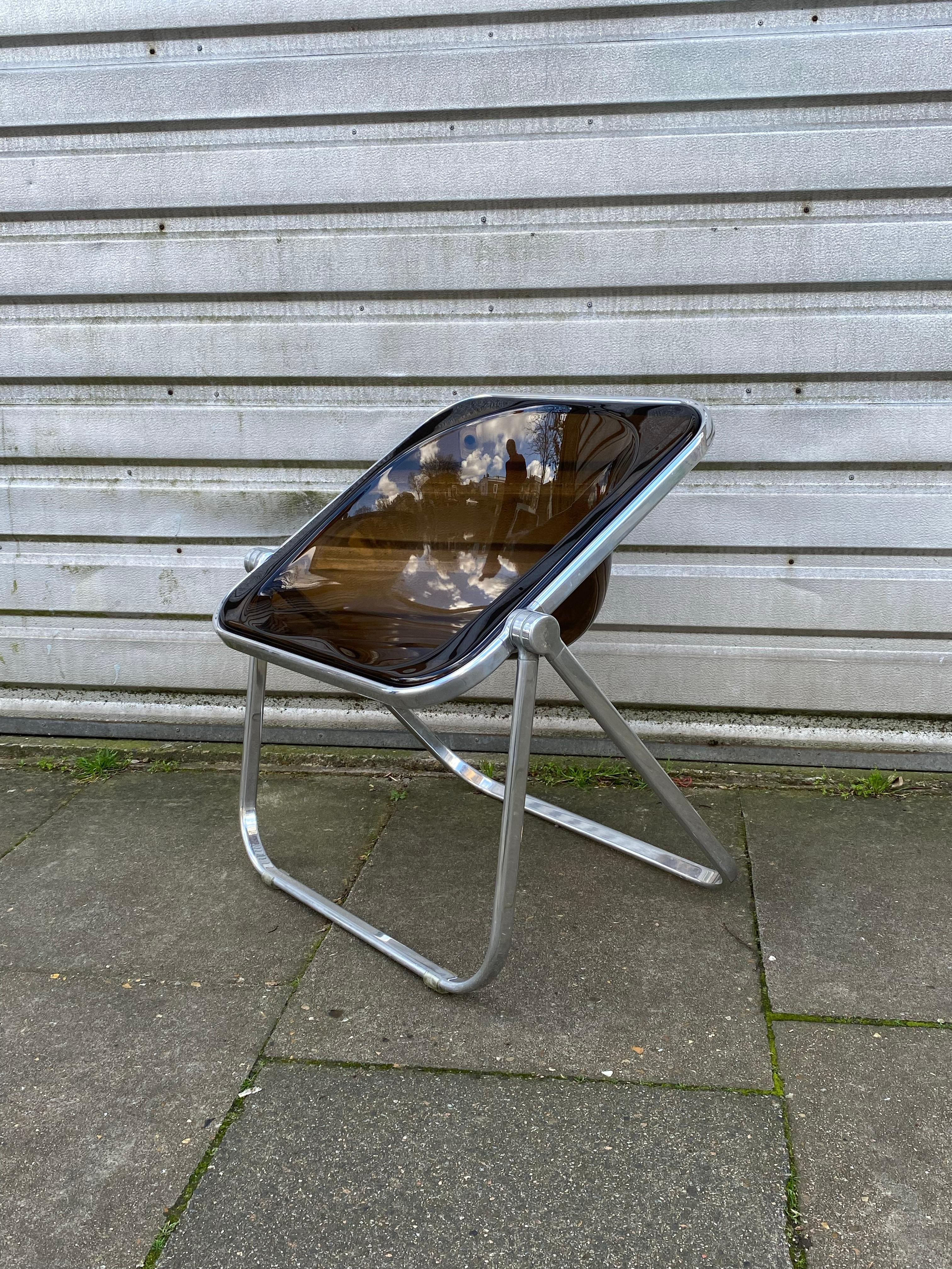 Stainless Steel Folding Plona Chair by Giancarlo Piretti for Castelli For Sale