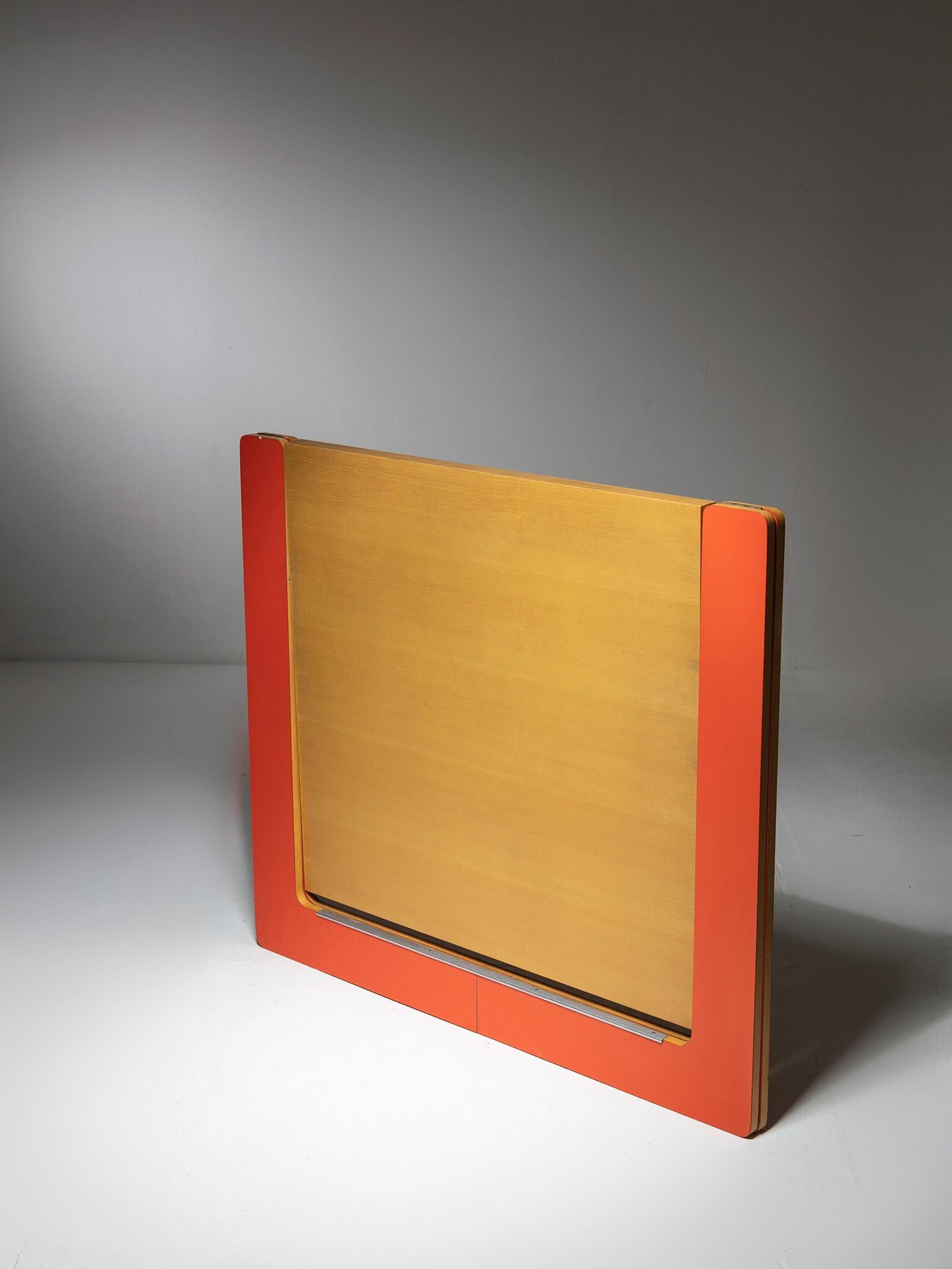 Italian Folding Red Laminate Plywood Desk by Pamio and Toso for Stilwood, Italy, 1970s For Sale