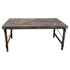 Antique Folding Rustic Farm Table