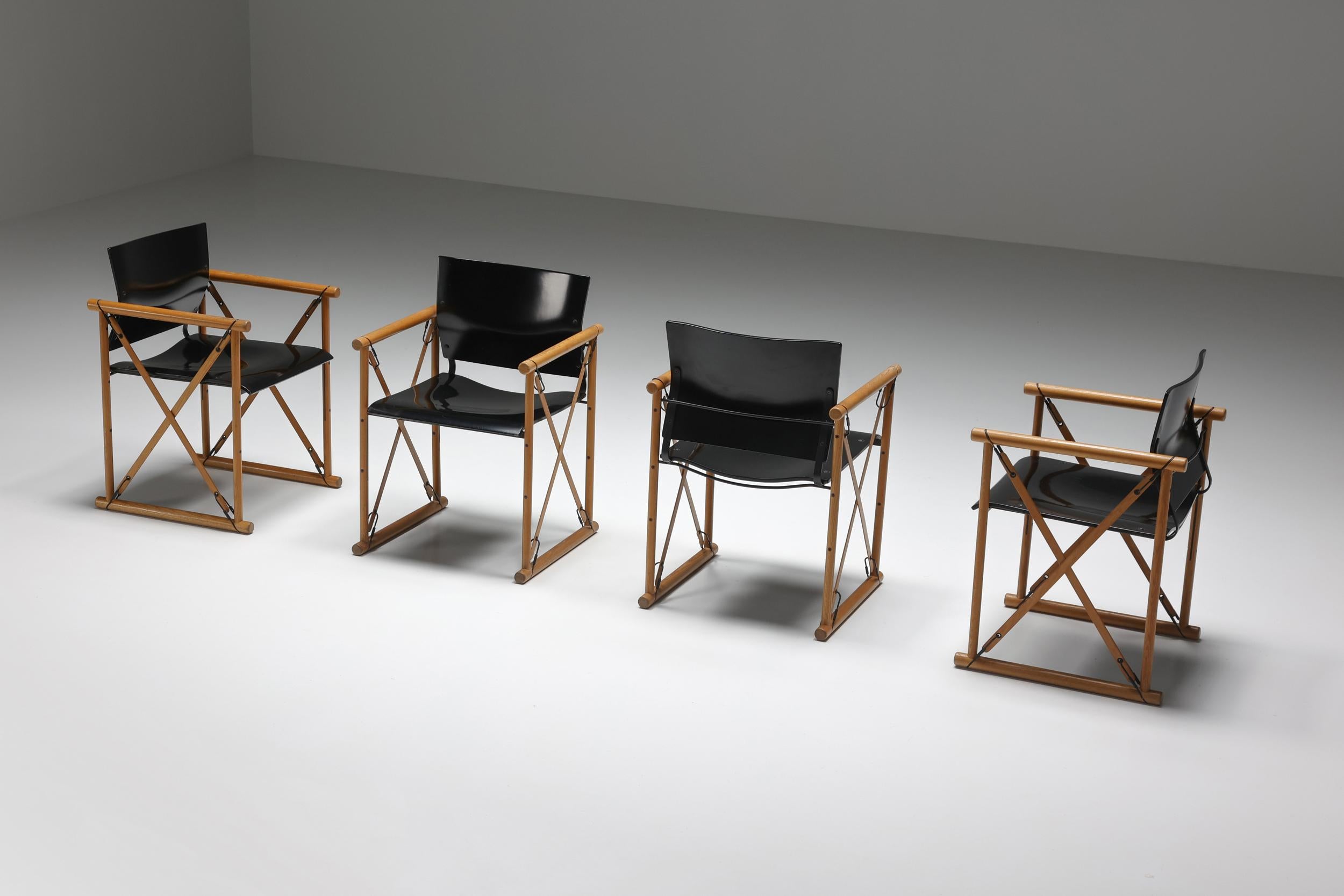European Folding Safari Chairs by Van Praet, Inspired by Mogens Koch, 1950's