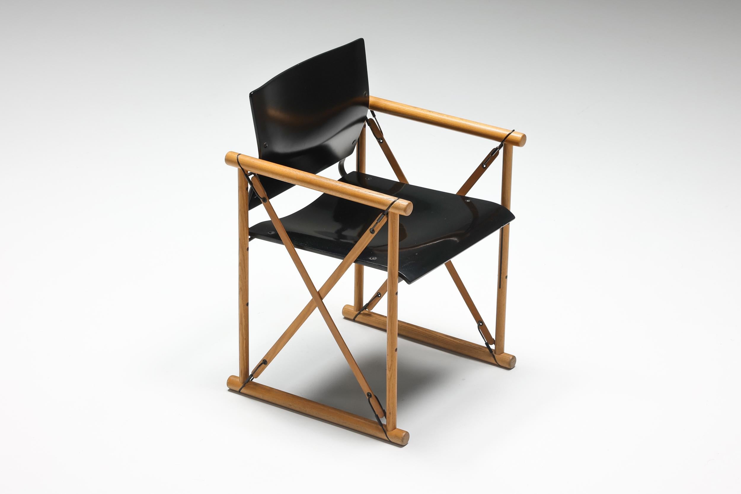 Wood Folding Safari Chairs by Van Praet, Inspired by Mogens Koch, 1950's