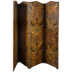 Folding screen in ancient Cordoba leather