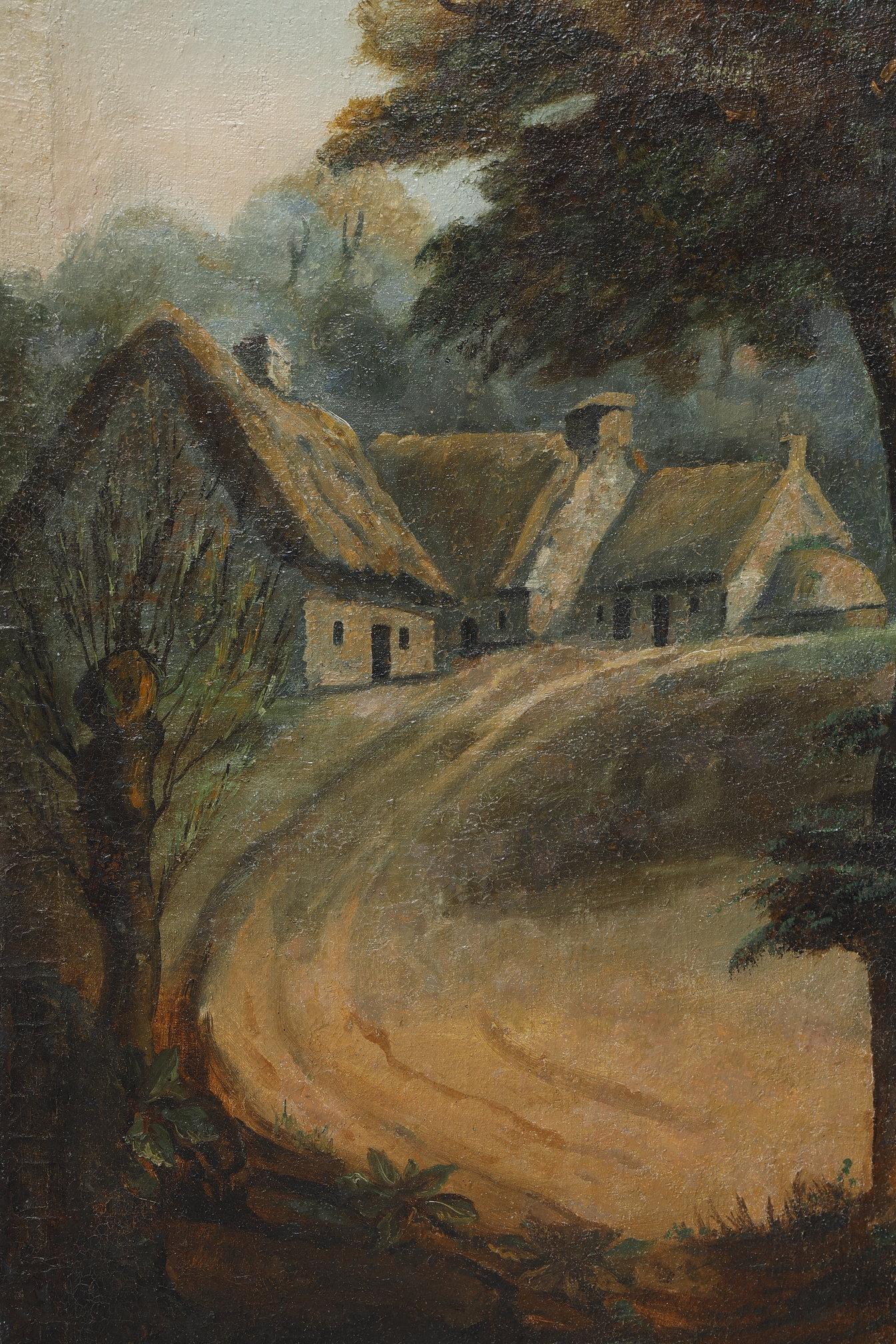 Biombo en lienzo pintado, obra francesa, 1830 en venta 9