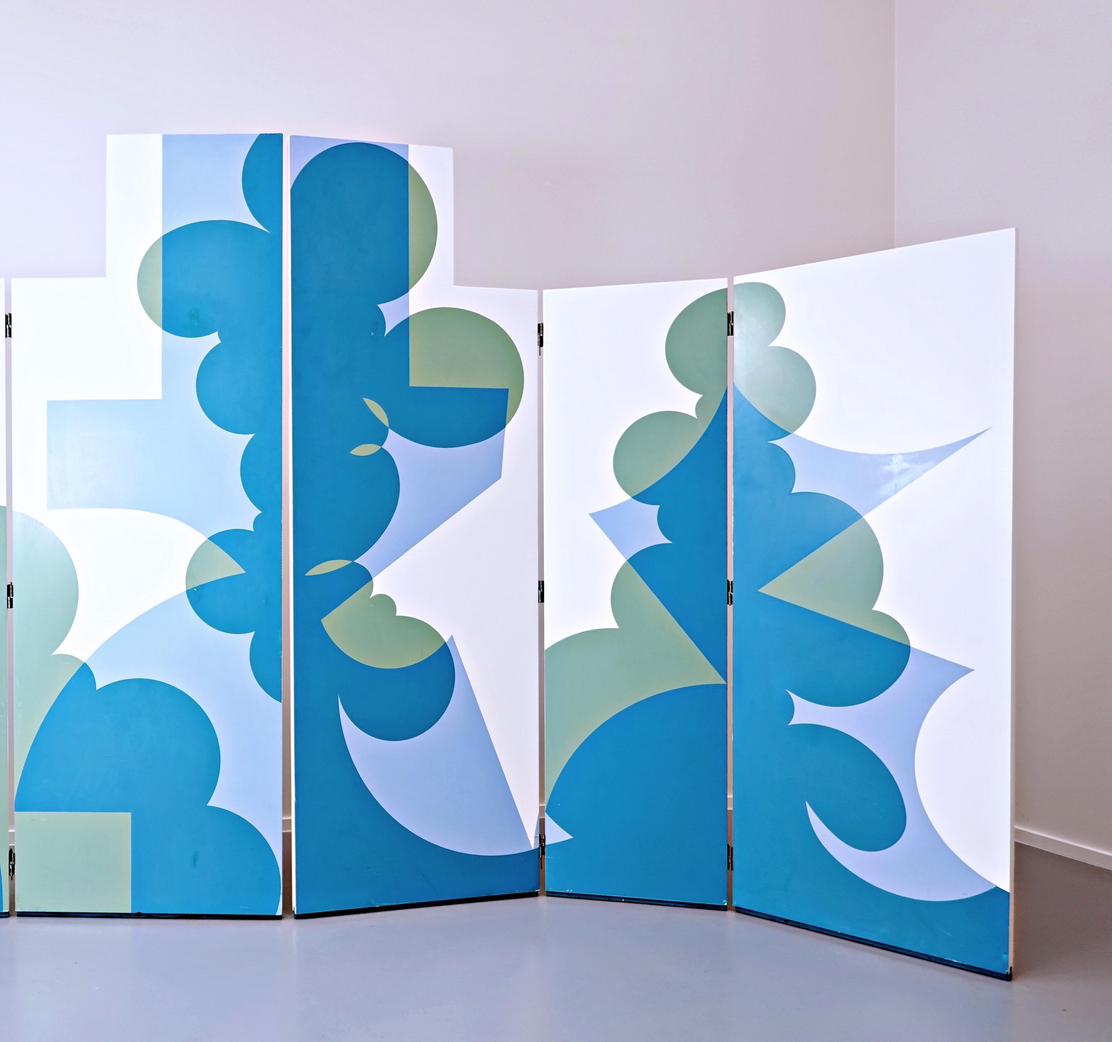 Paravento pieghevole modello 'Balla' di Giacomo Balla per Simon Gavina, 1972 In condizioni discrete in vendita a Brussels, BE