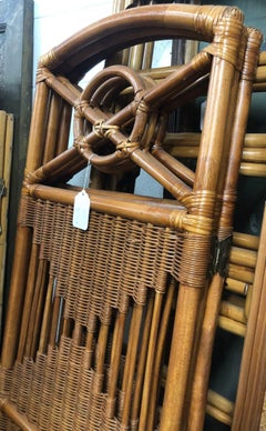 Folding Screen, Rattan and Woven Wicker 3 Panel