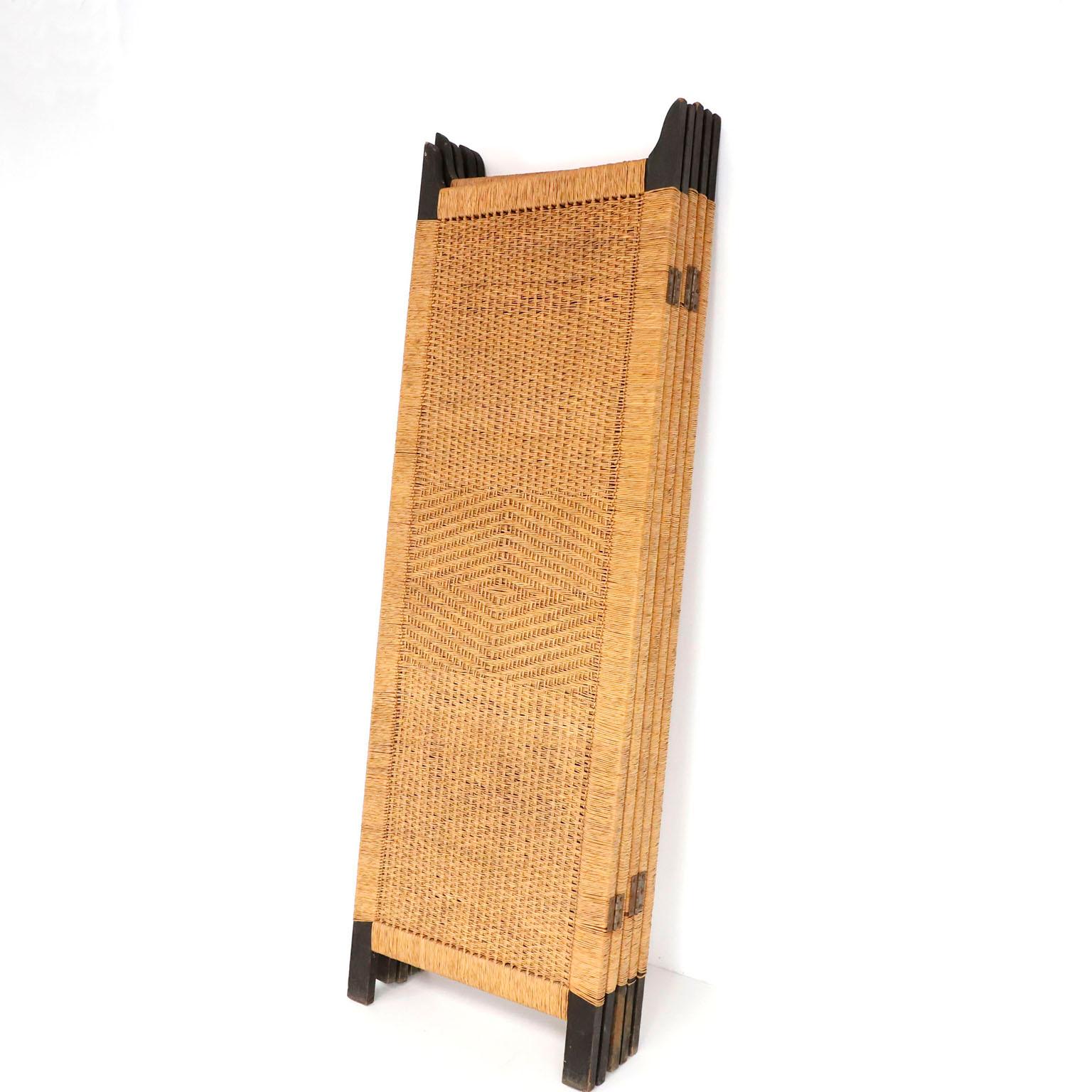 Mexican Folding Screen Room Divider in the Style of Clar Porset For Sale