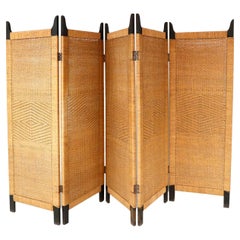 Retro Folding Screen Room Divider in the Style of Clar Porset