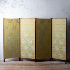 Folding Screen with Tibor Reich Etruscan Horse Fabric