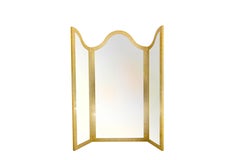 Folding Screens Italian by Giorgio Tura with Mirror in Lacquered Wood, 1970s