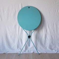 Achille Castiglioni Blue Folding Serving Italian Table in Steel, Zanotta, 1980