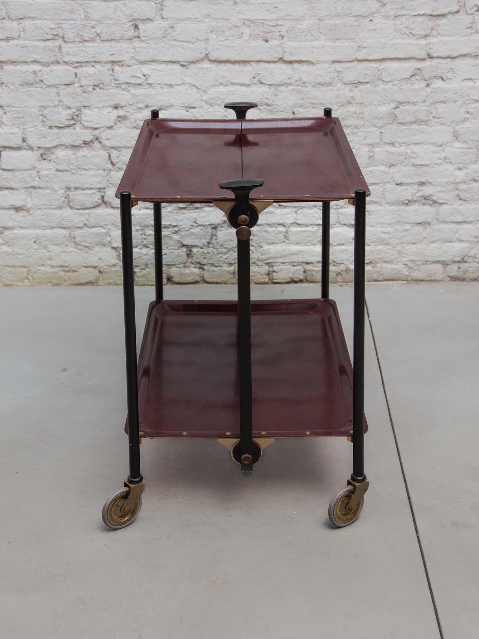 Mid-Century Modern Folding Serving Tea - Bar Cart from Bremshey & Co, 1960s For Sale