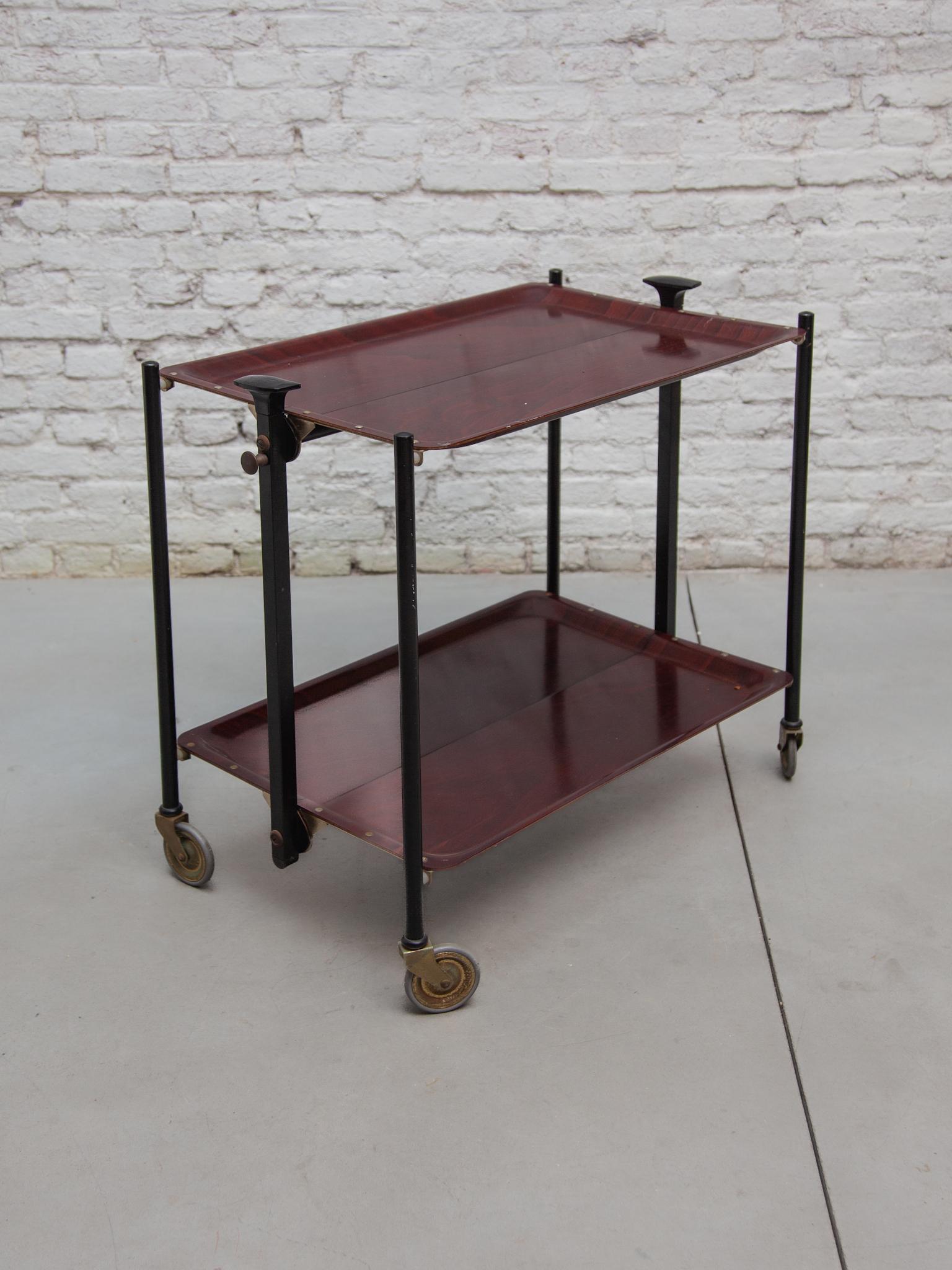 German Folding Serving Tea - Bar Cart from Bremshey & Co, 1960s For Sale