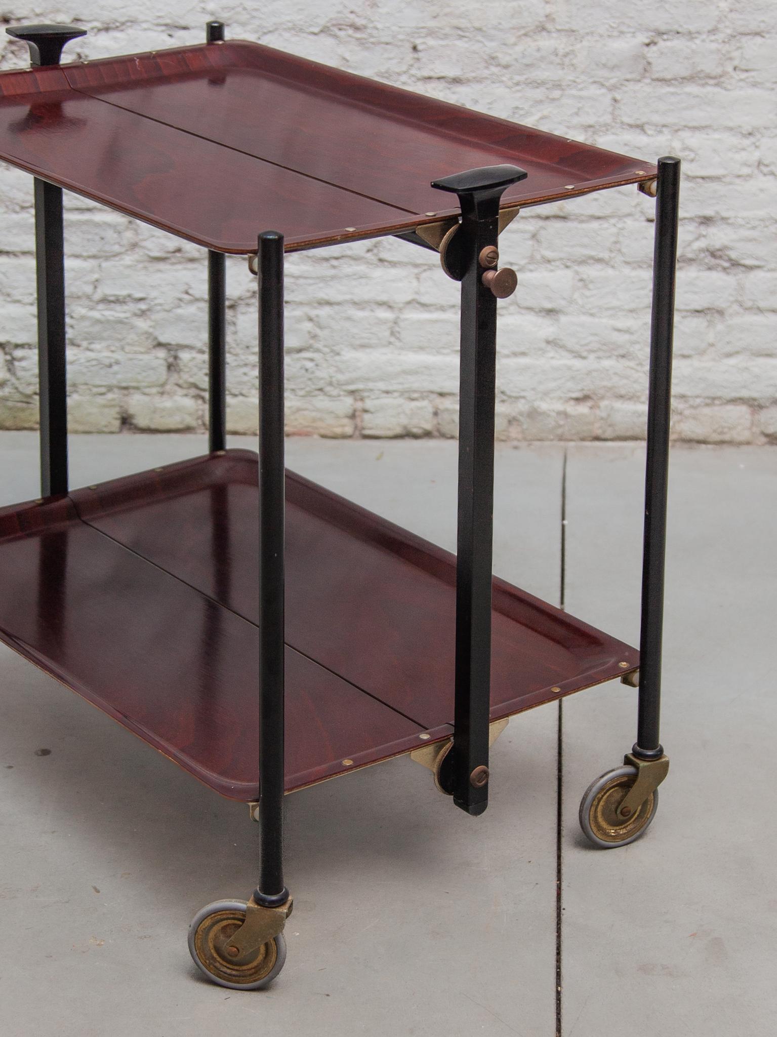 Folding Serving Tea - Bar Cart from Bremshey & Co, 1960s For Sale 1