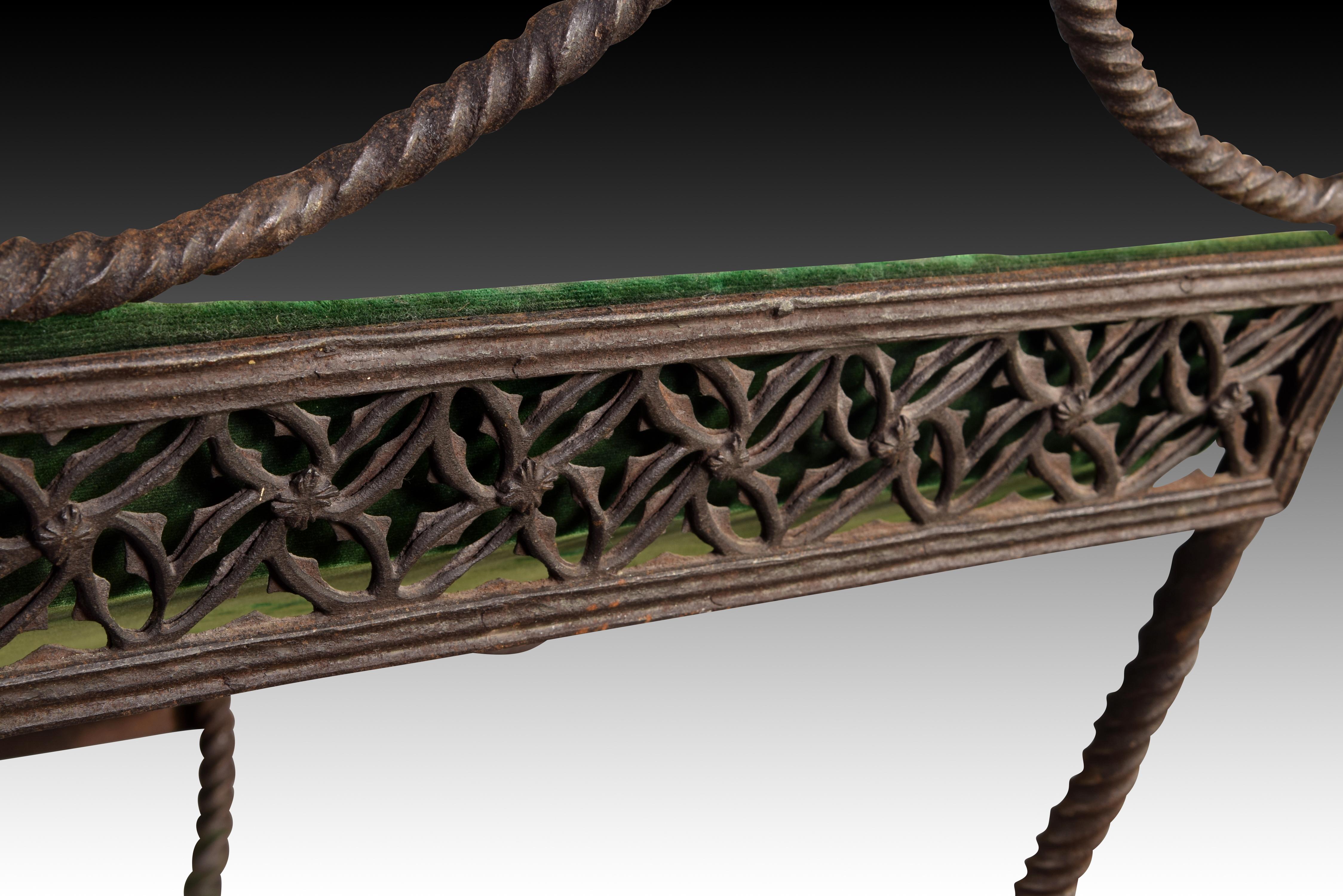Folding Standing Lectern in Wrought Iron and Fabric, Spain, 16th Century 8