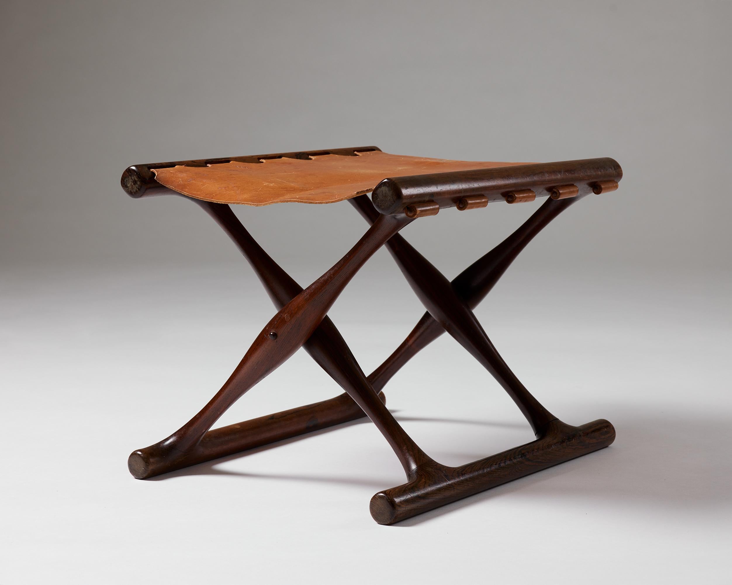 Danish Folding stool ‘Guldhøj’ designed by Poul Hundevad Denmark, 1960s For Sale